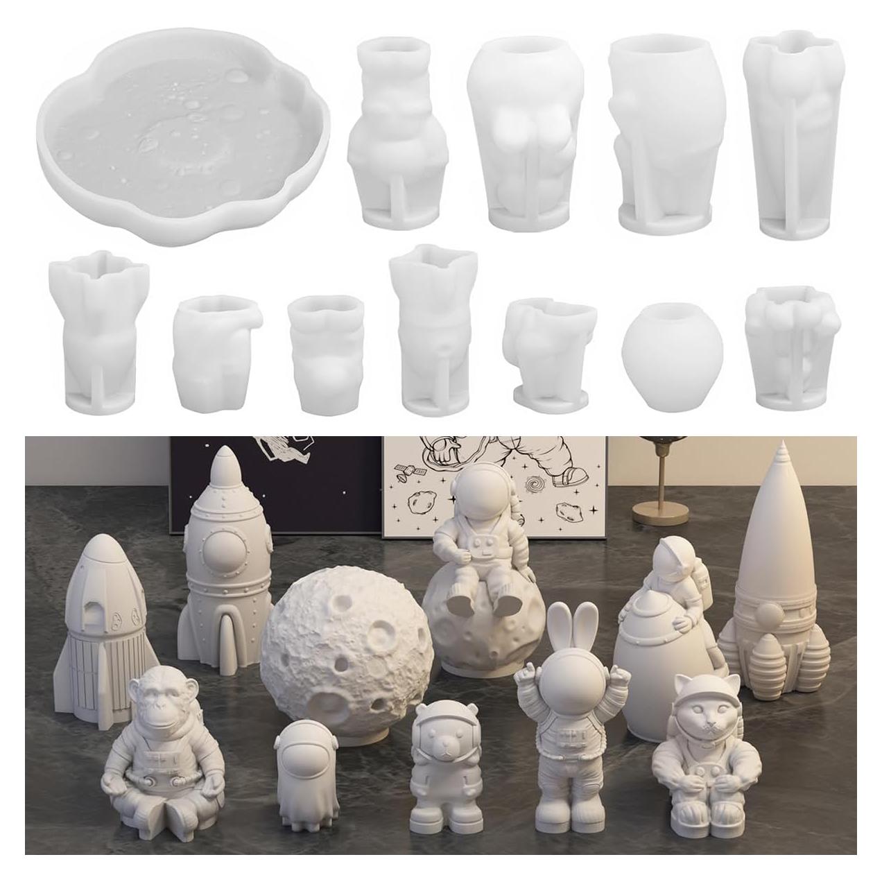 Moldes de Resina Espacial ROCHAMONO - 12 Piezas de Silicona