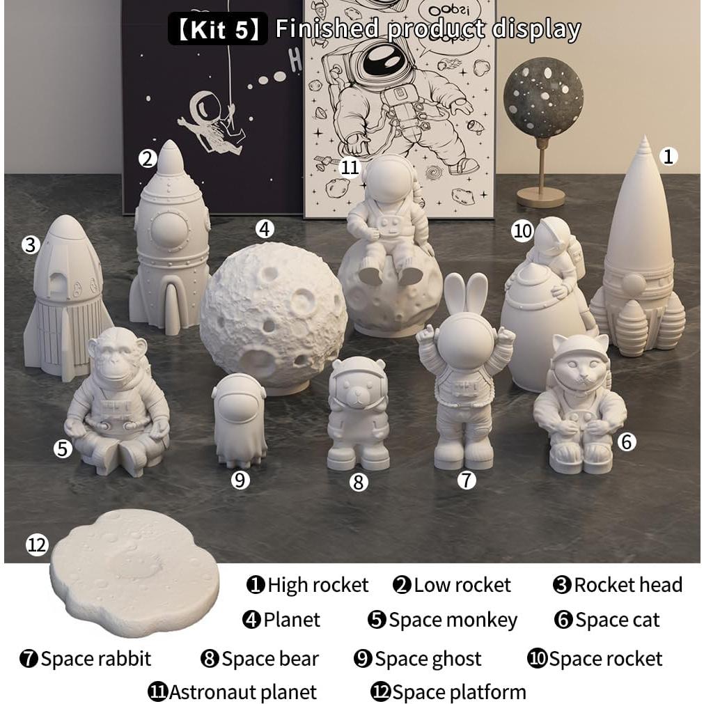 Moldes de Resina Espacial ROCHAMONO - 12 Piezas de Silicona