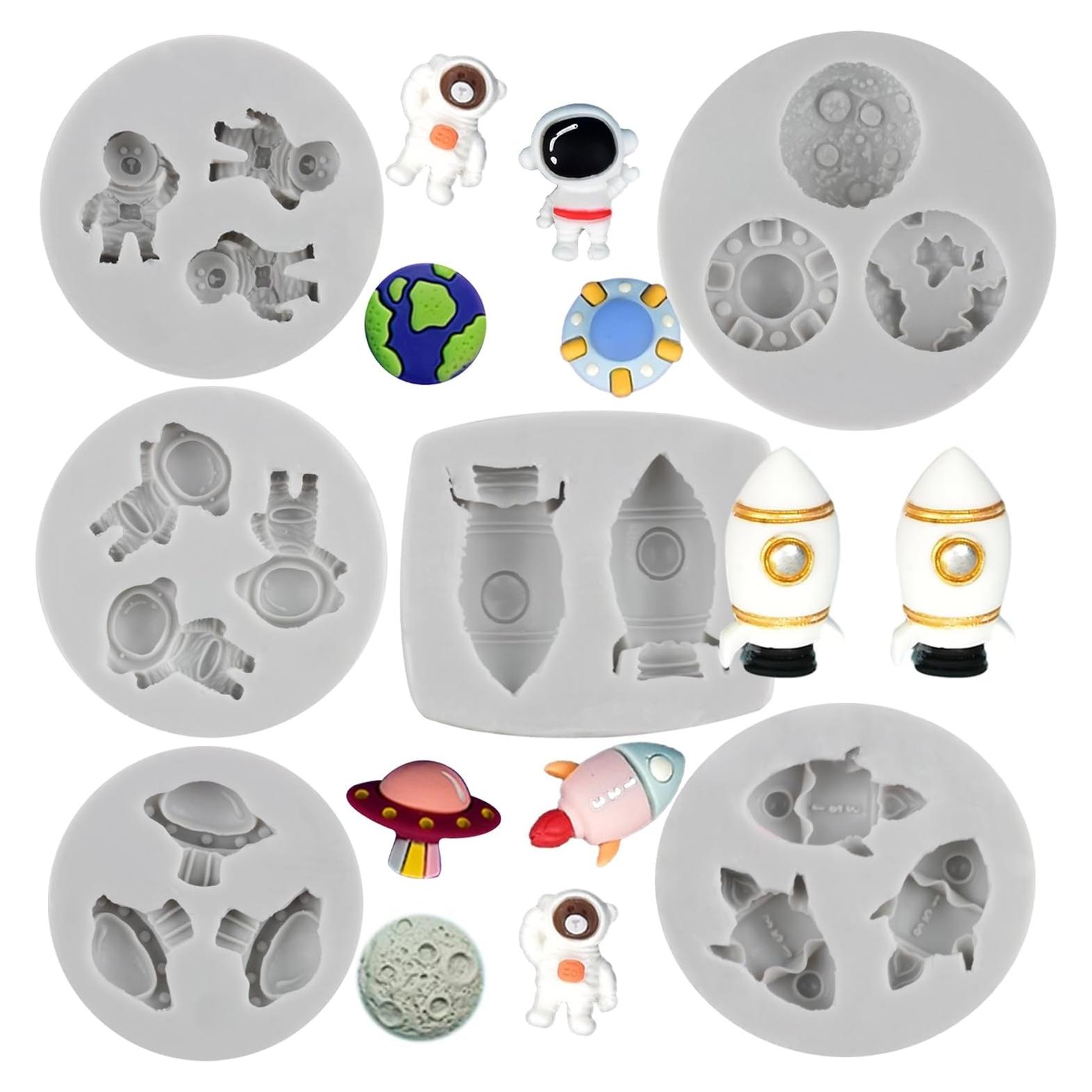 Molde de Silicona Espacial Sijiangmold 6 Piezas Fondant