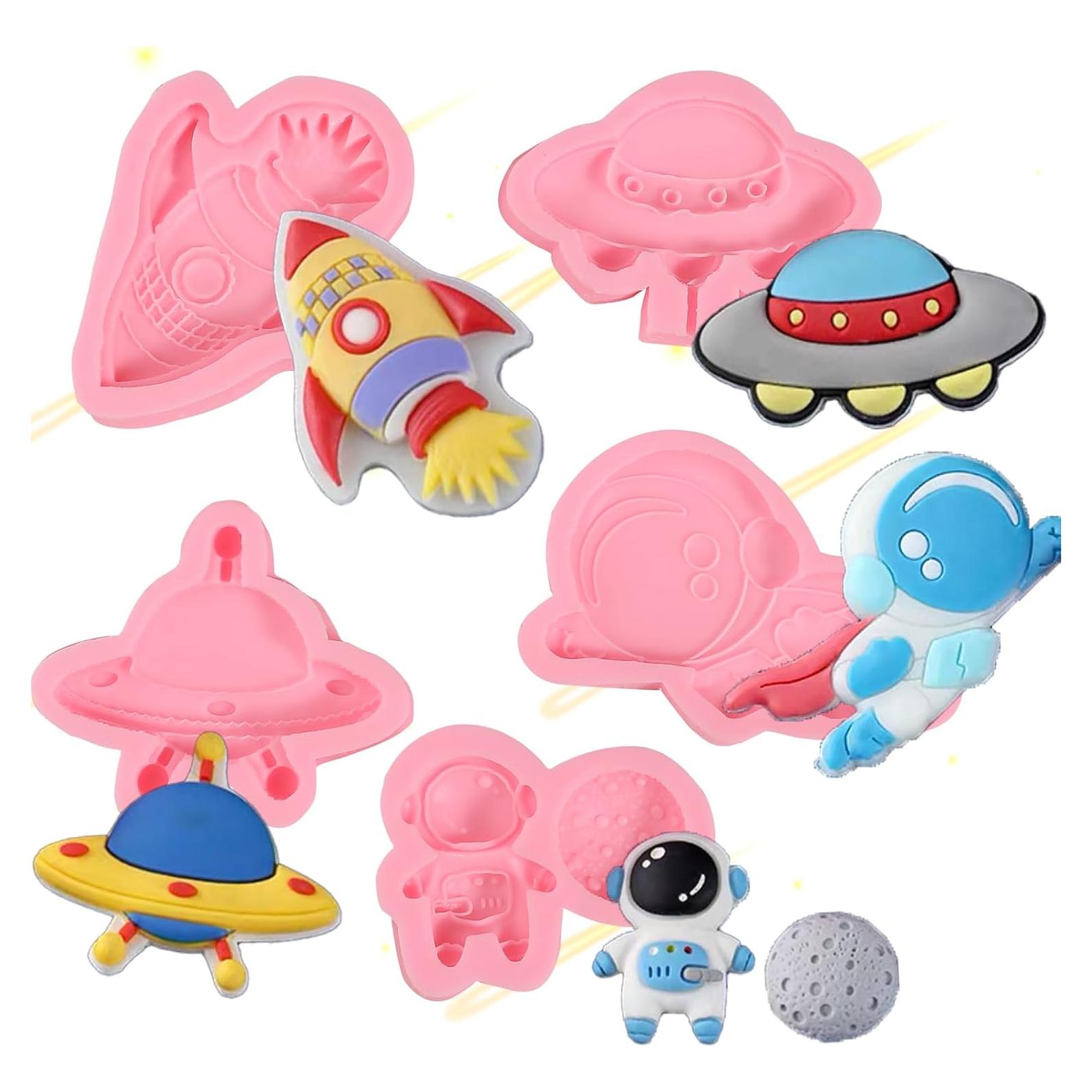 Moldes de Silicona para Chocolate IKOJING - Astronauta 5 Pcs