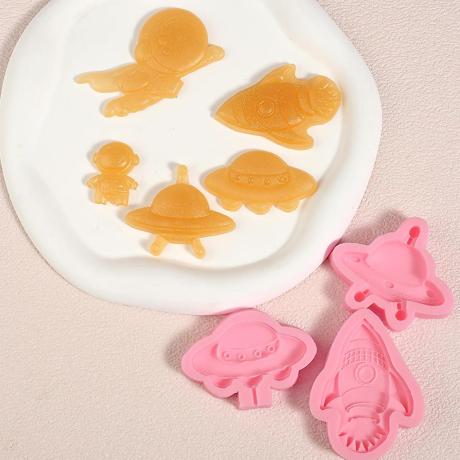 Moldes de Silicona para Chocolate IKOJING - Astronauta 5 Pcs