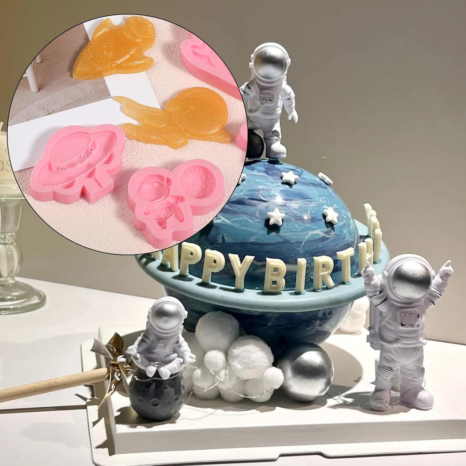 Moldes de Silicona para Chocolate IKOJING - Astronauta 5 Pcs