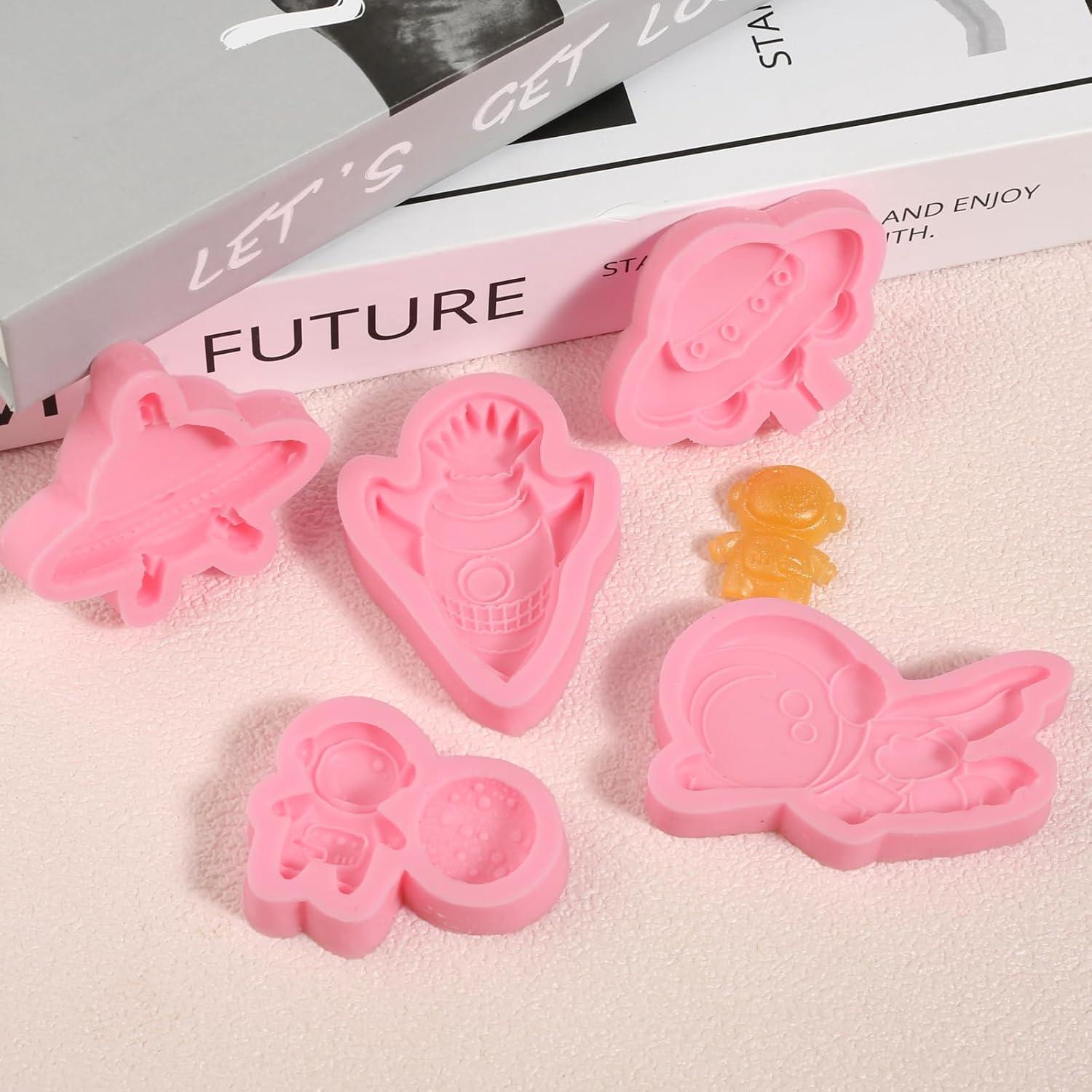 Moldes de Silicona para Chocolate IKOJING - Astronauta 5 Pcs