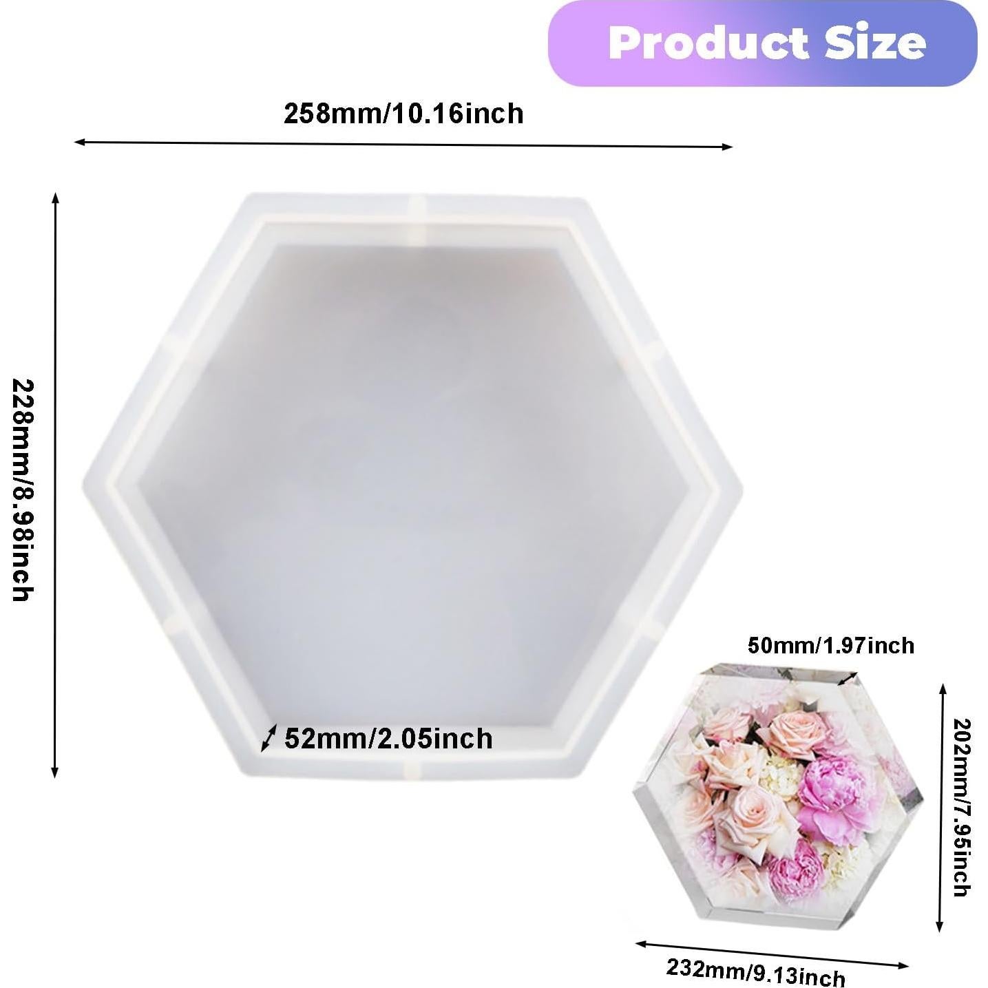 Moldes de Silicona Hexagonales Grandes Reicyfang para Resina