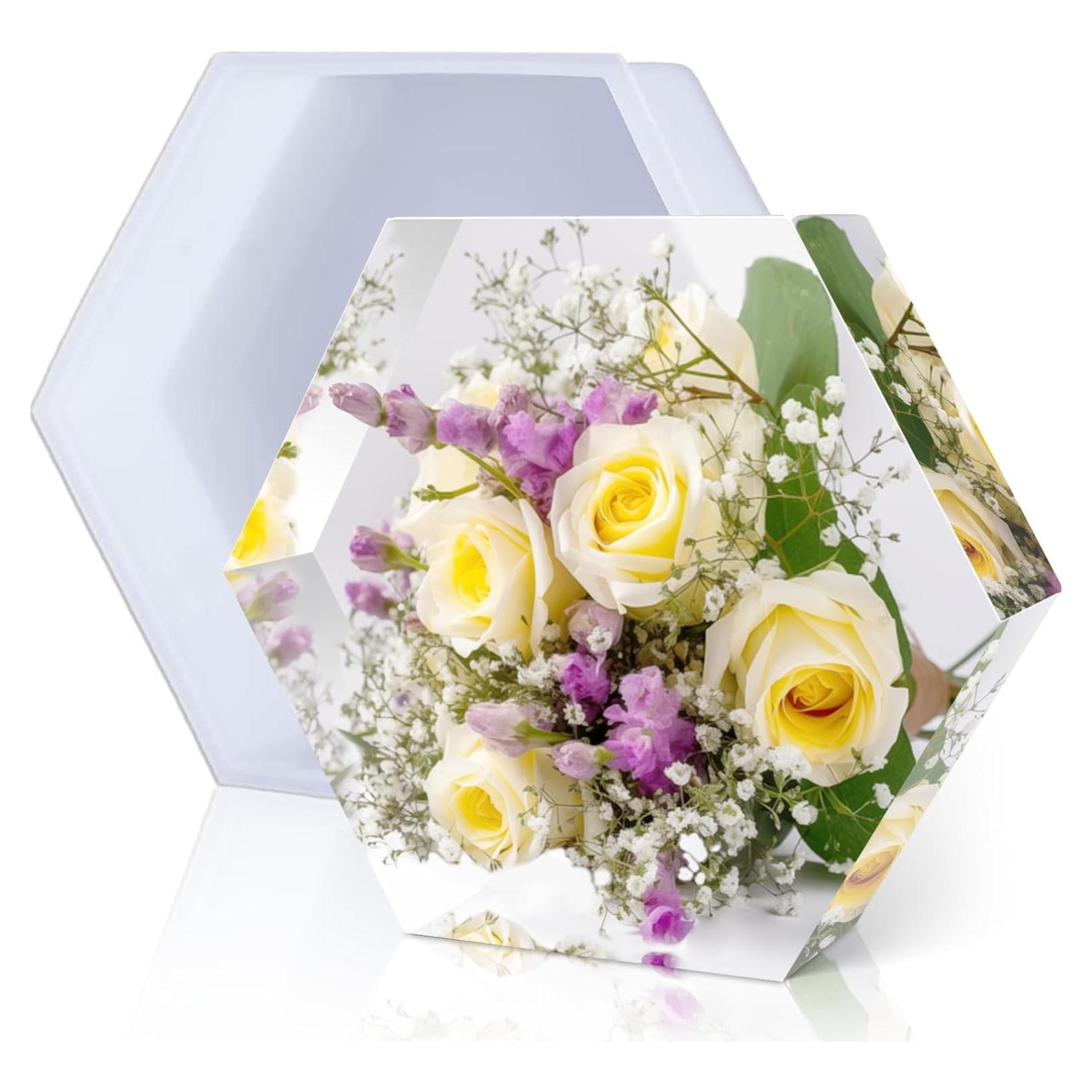 Moldes de Silicona Hexagonales Grandes Demorex para Resina 23.1x19.8cm