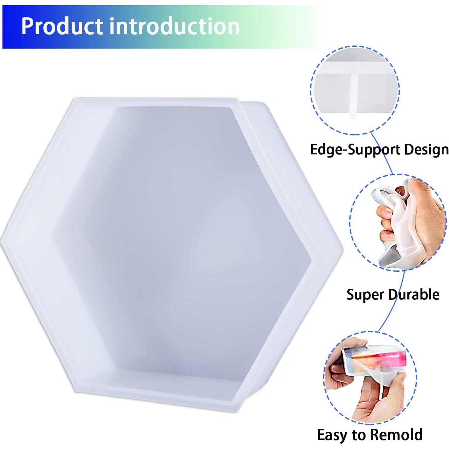 Moldes de Silicona Hexagonales Grandes Demorex para Resina 23.1x19.8cm