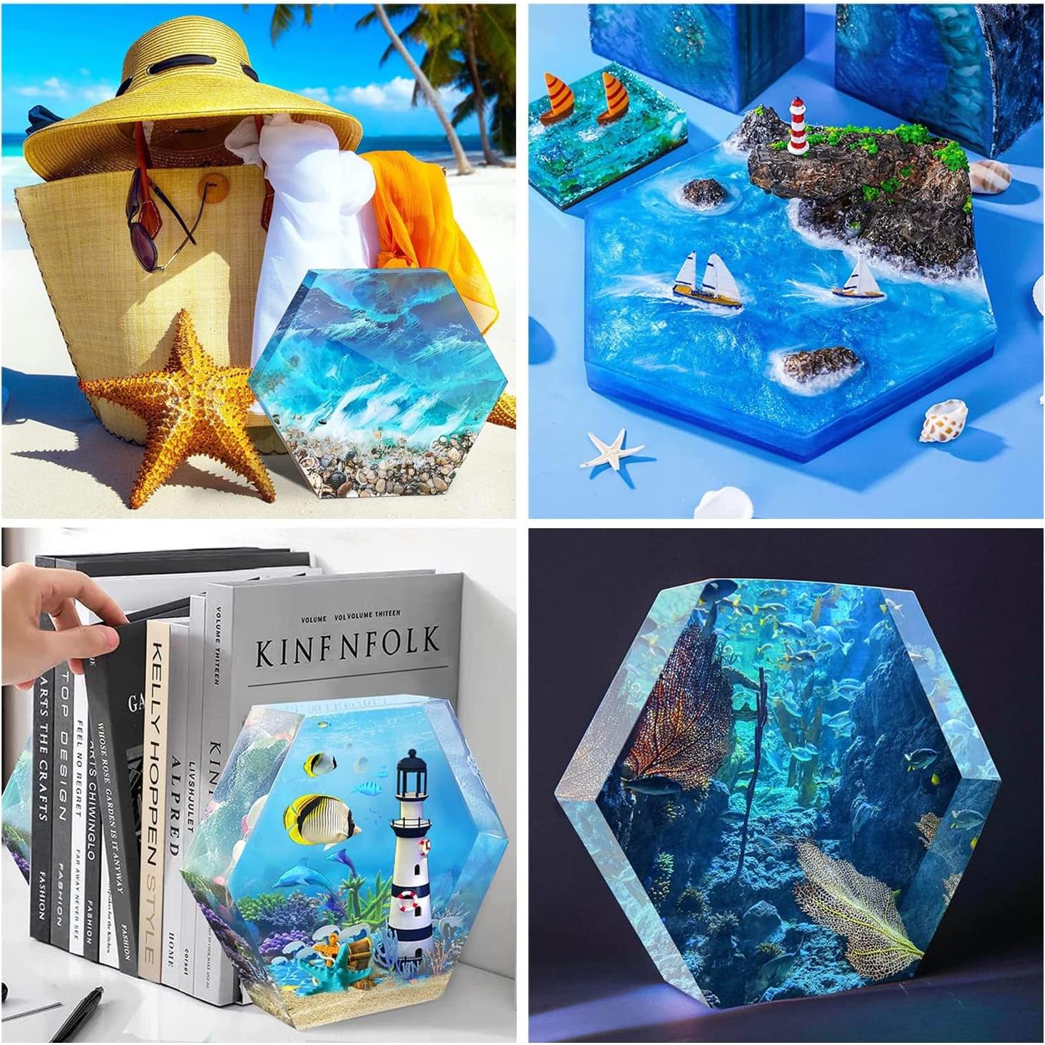 Moldes de Silicona Hexagonales Grandes Demorex para Resina 23.1x19.8cm