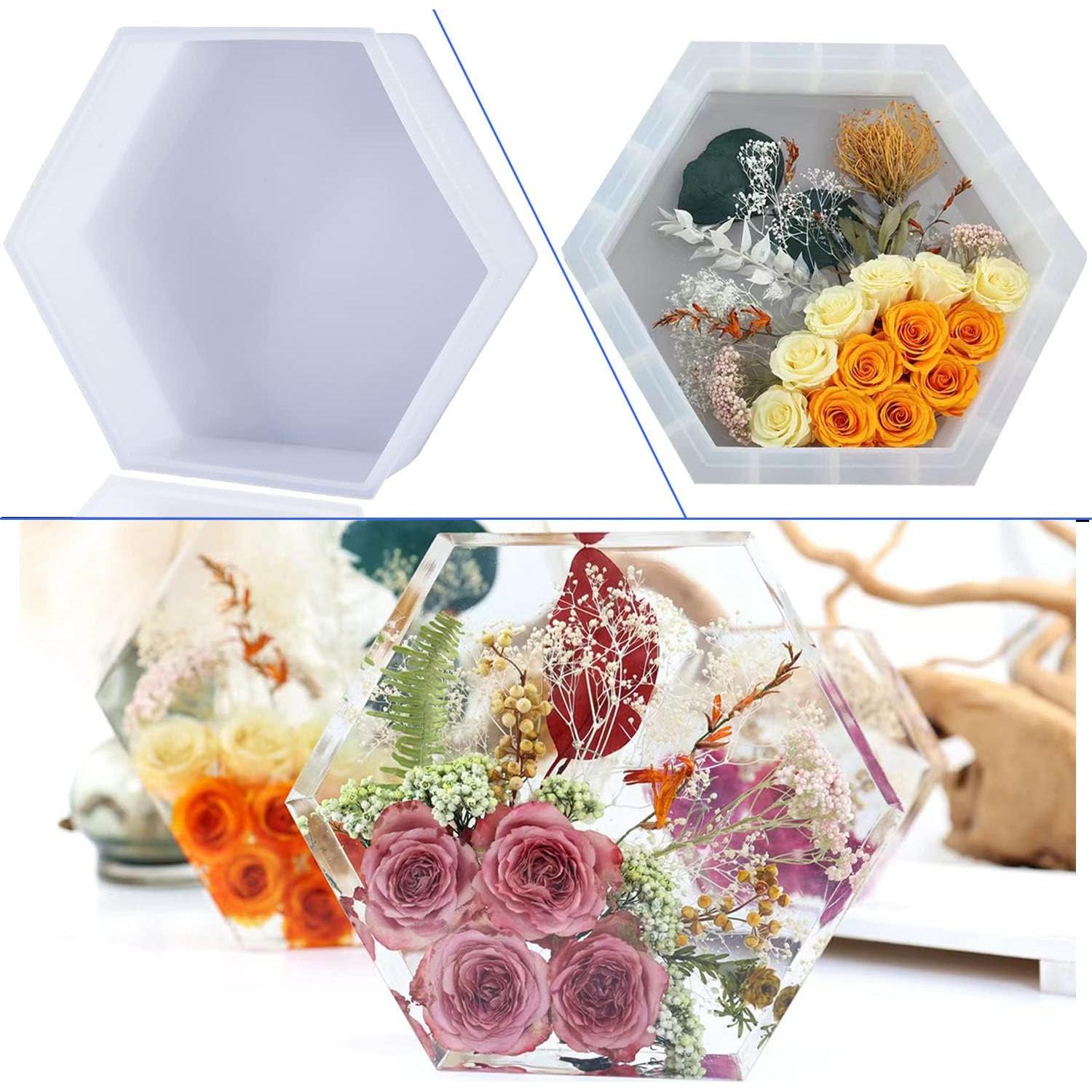 Moldes de Silicona Hexagonales Grandes Demorex para Resina 23.1x19.8cm