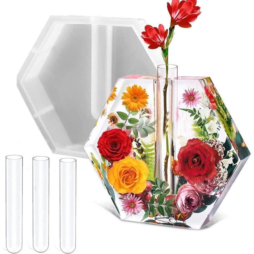 Molde de Silicona Hexagonal Grande ZtohPyo 22.86 cm para Resina