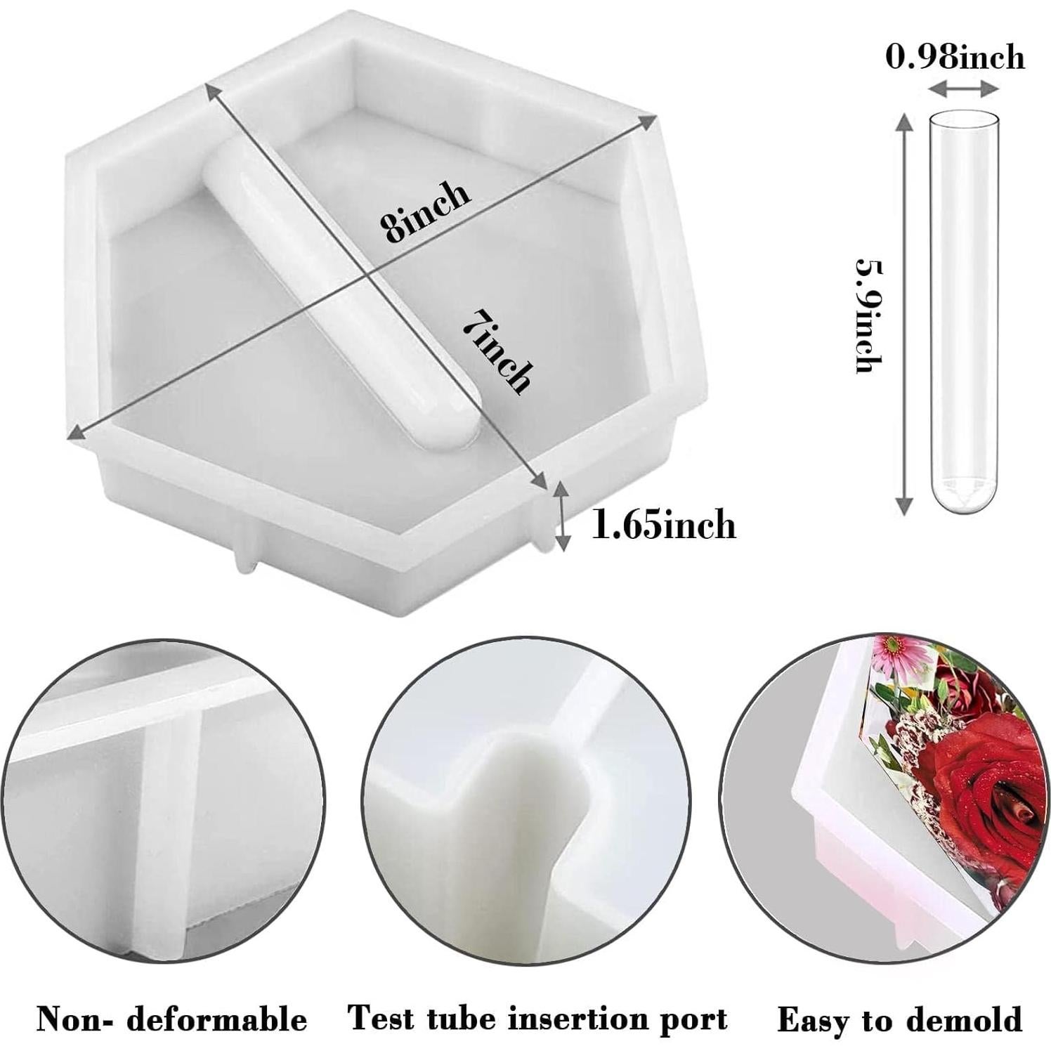 Molde de Silicona Hexagonal Grande ZtohPyo 22.86 cm para Resina