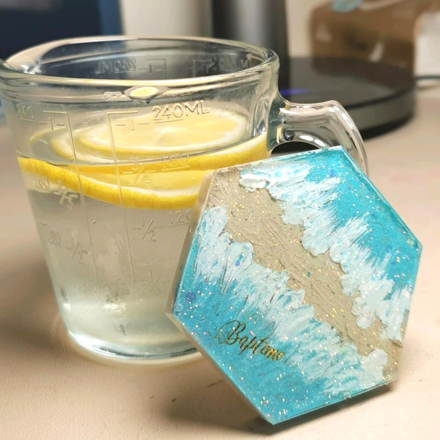 Molde de Silicona Hexagonal HOODANCOS 3 Piezas para Epoxy