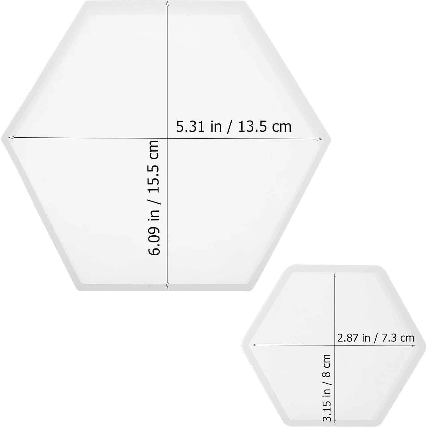 Molde de Silicona Hexagonal HOODANCOS 3 Piezas para Epoxy