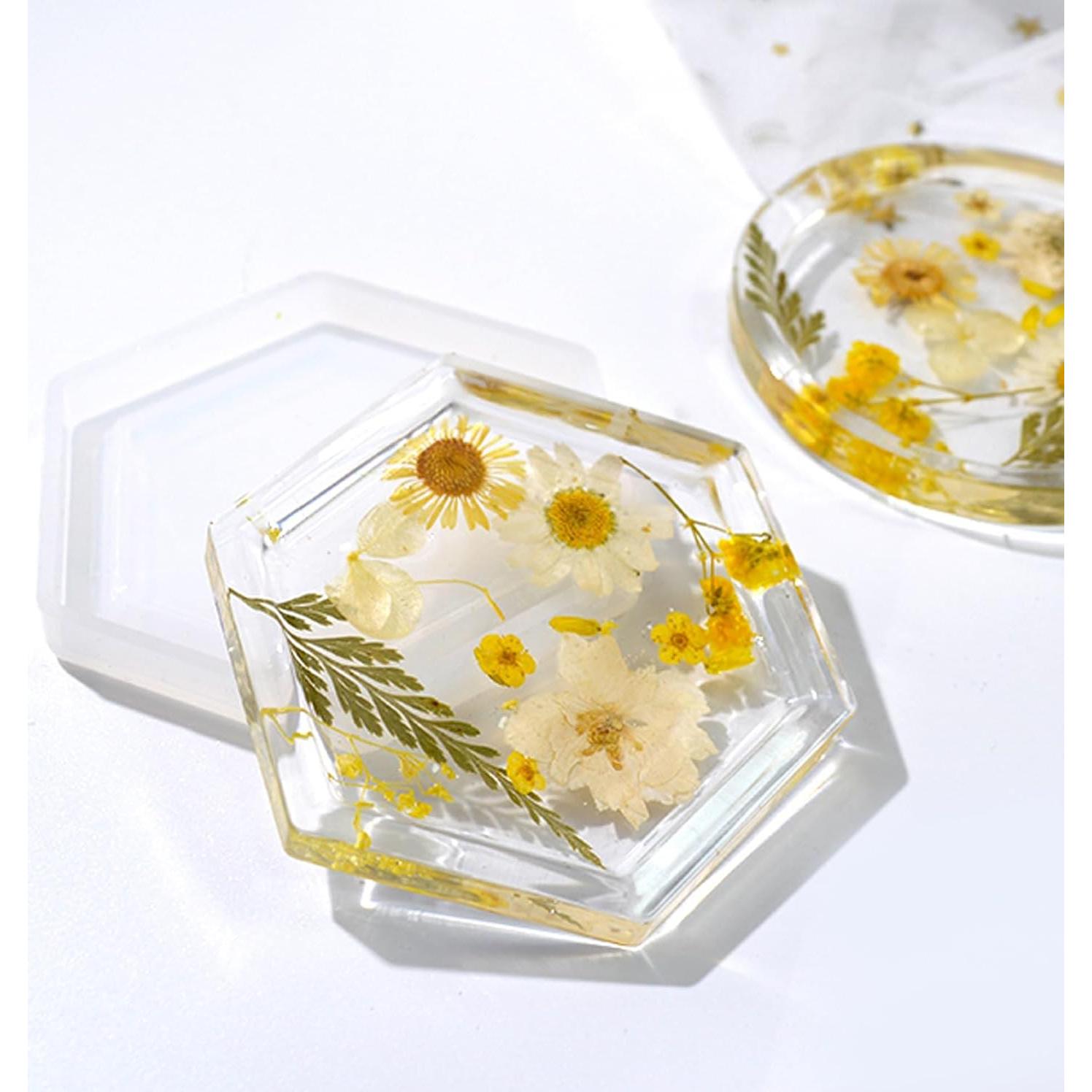 Molde de Silicona Hexagonal HOODANCOS 3 Piezas para Epoxy