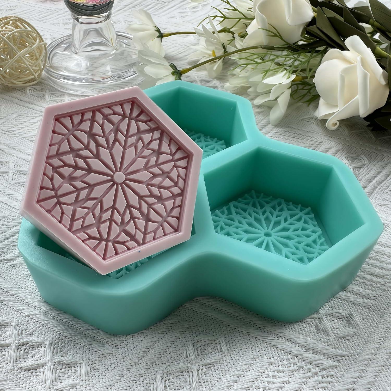 Molde de Jabón Hexagonal I-BEST de Silicona 3 Cavidades