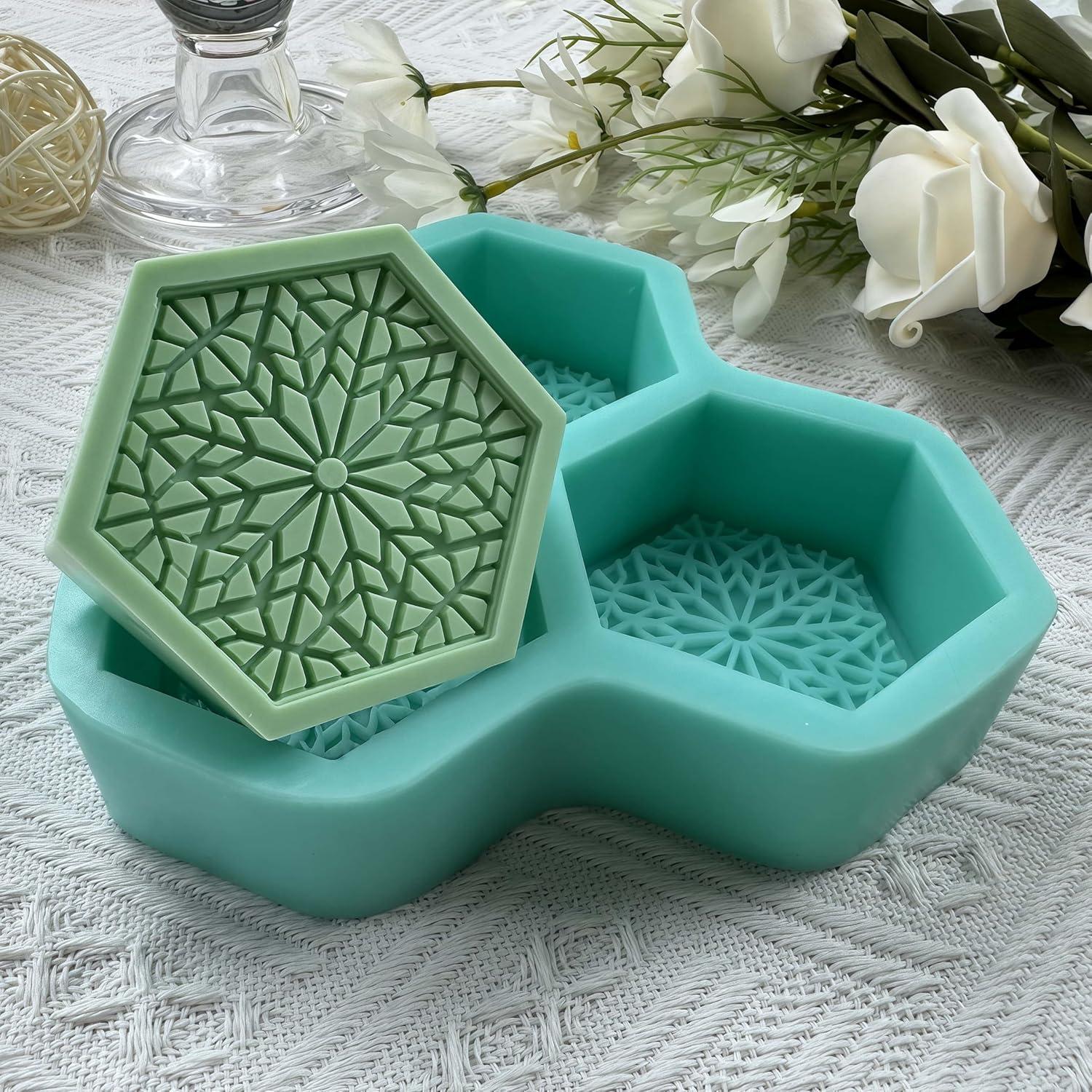 Molde de Jabón Hexagonal I-BEST de Silicona 3 Cavidades