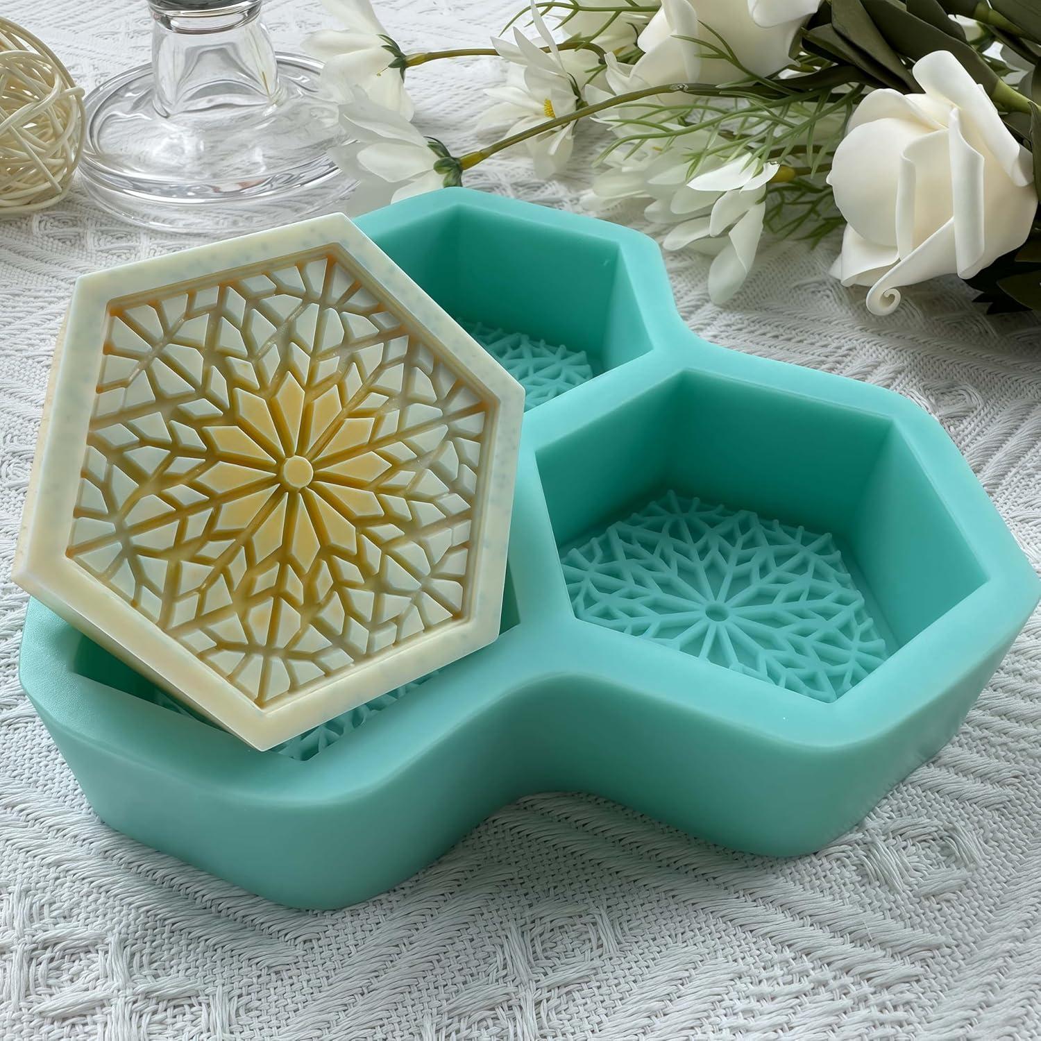 Molde de Jabón Hexagonal I-BEST de Silicona 3 Cavidades