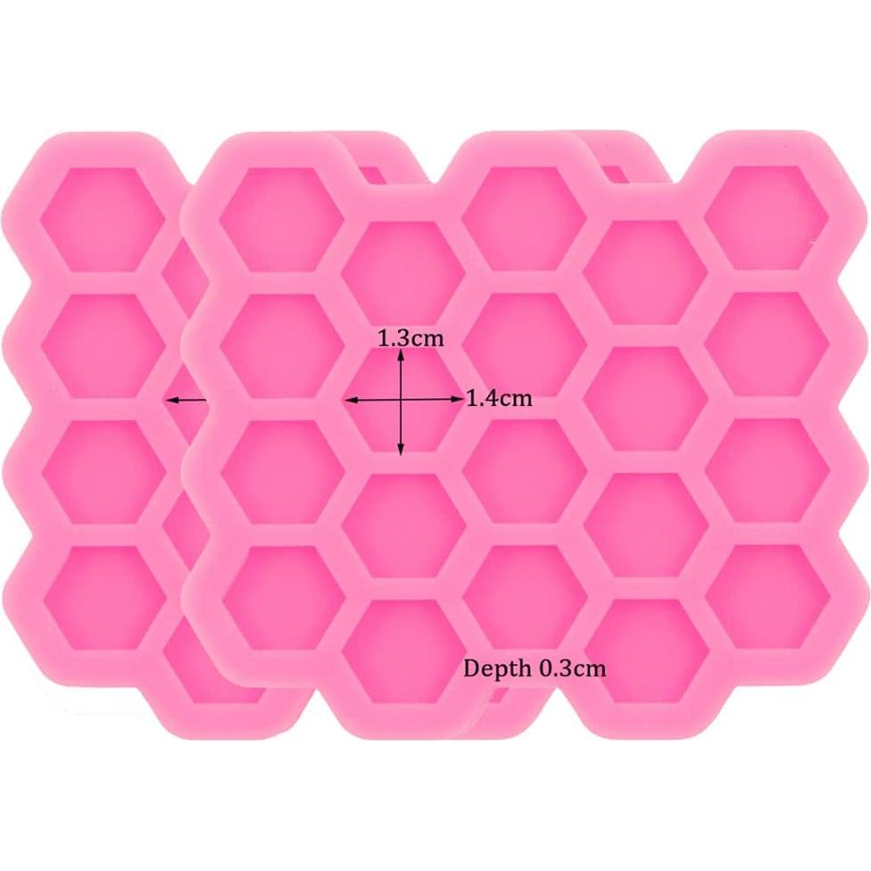 Moldes de Silicona Hexagonales Mini AMZTOART - 2 Piezas 1.5cm