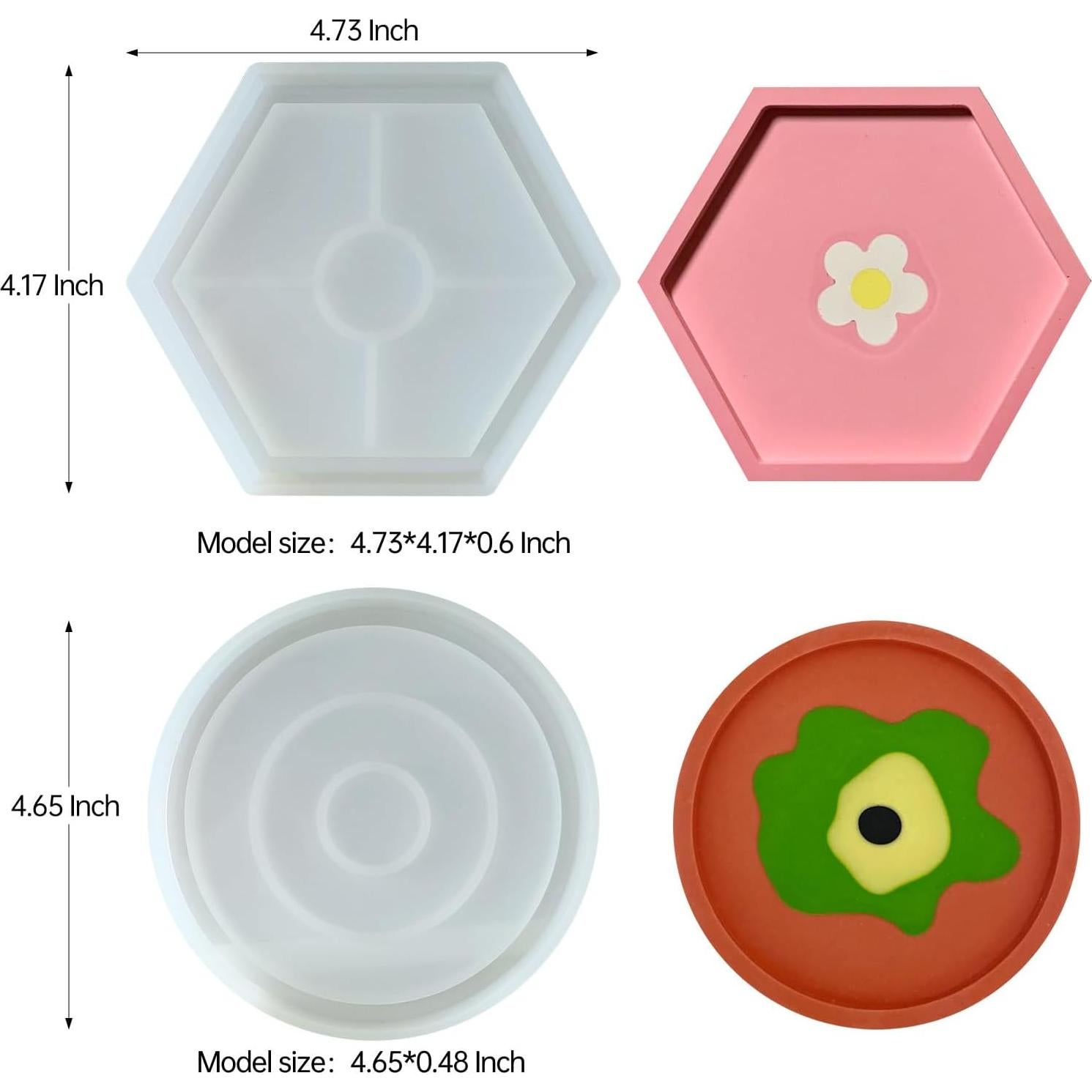 8 Moldes de Silicona para Posavasos de Resina Midnadiy