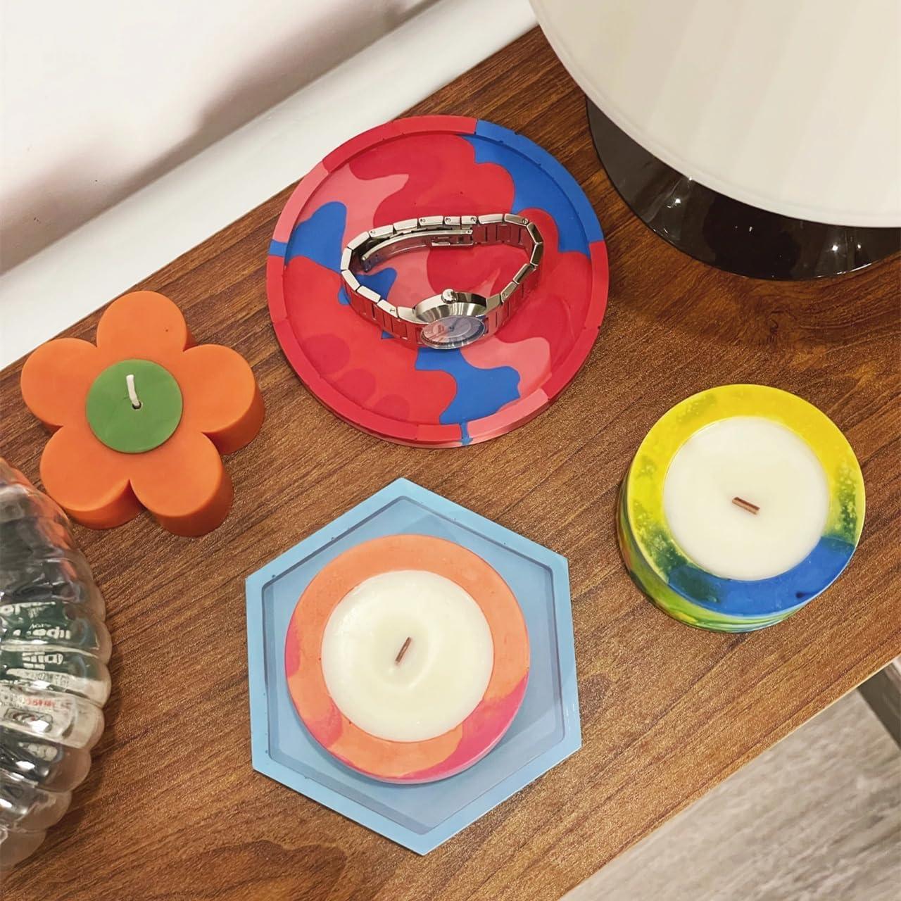 8 Moldes de Silicona para Posavasos de Resina Midnadiy