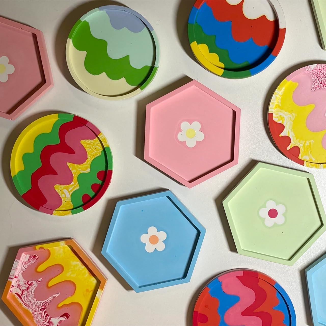 8 Moldes de Silicona para Posavasos de Resina Midnadiy