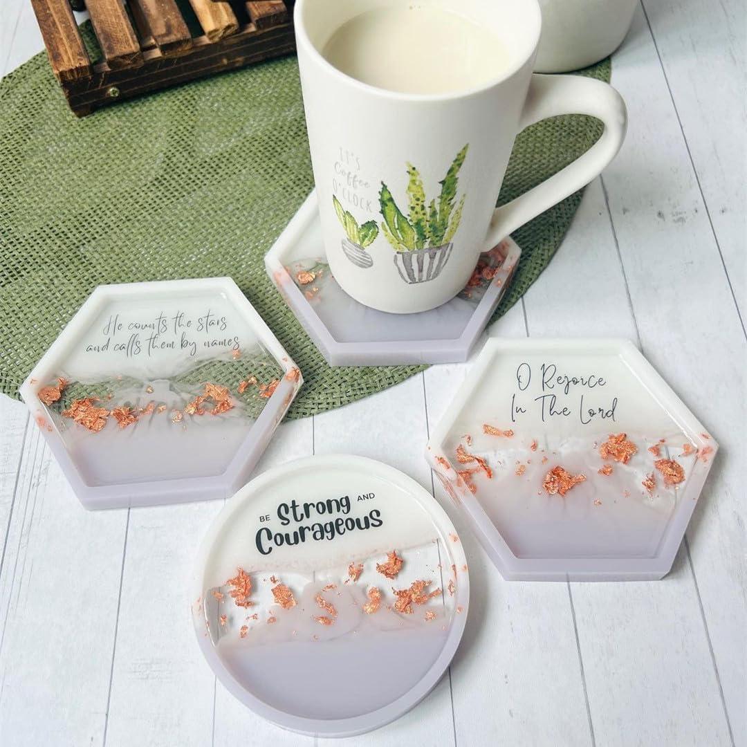 8 Moldes de Silicona para Posavasos de Resina Midnadiy