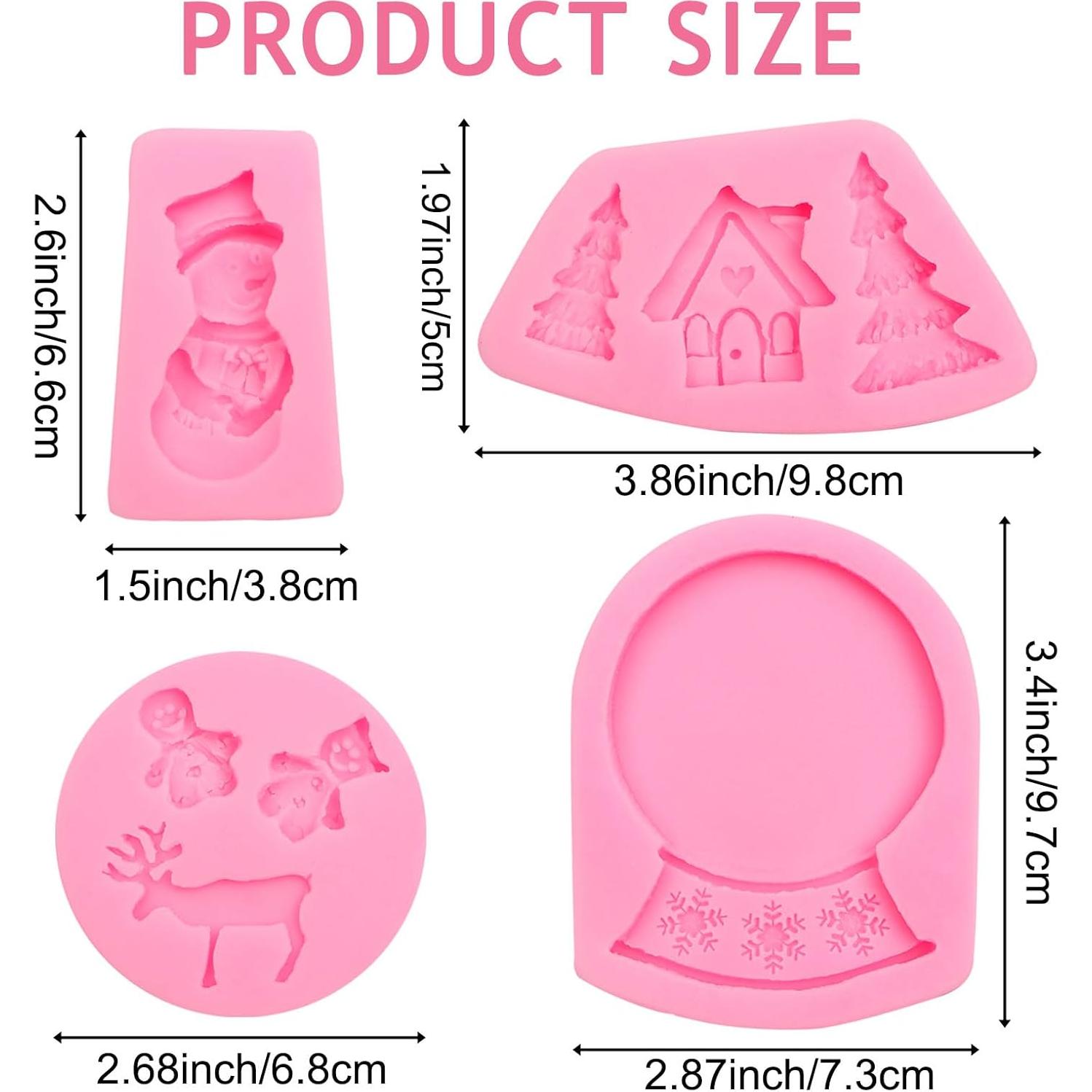 Moldes de Silicona para Nieve de Navidad Octallow - 4 Piezas