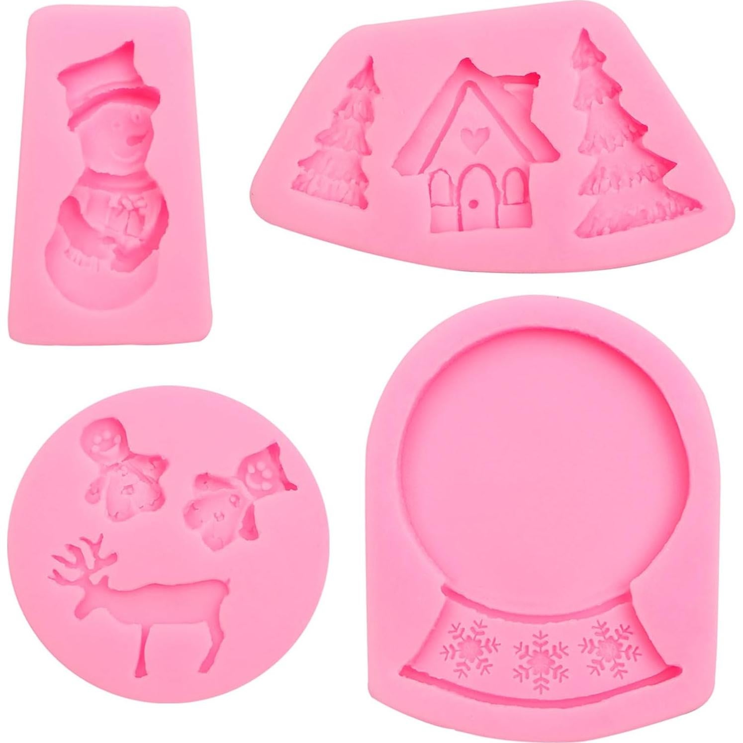 Moldes de Silicona para Nieve de Navidad Octallow - 4 Piezas