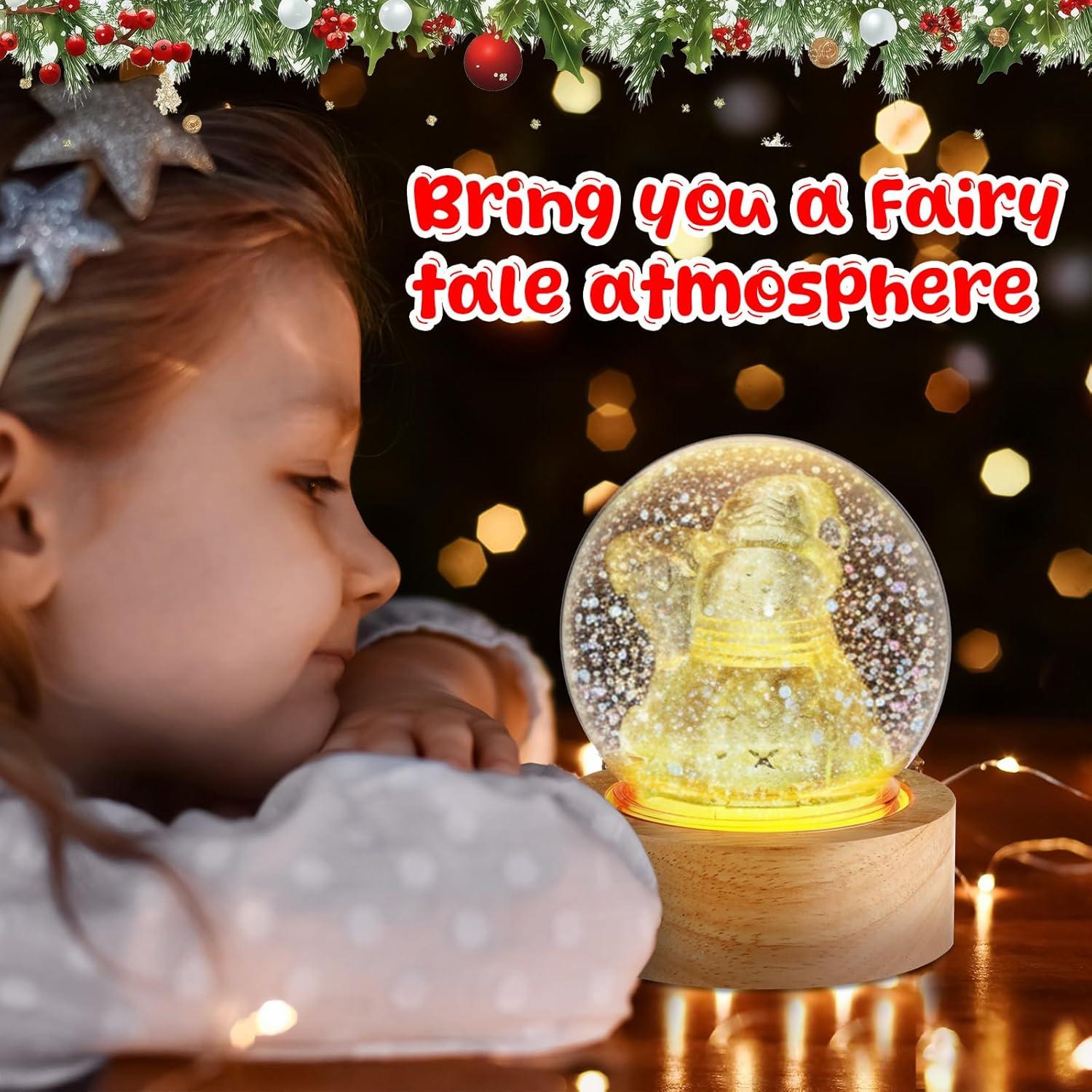 LemonRoad Set 2 Globos de Nieve DIY 9.91 cm con Base de Madera