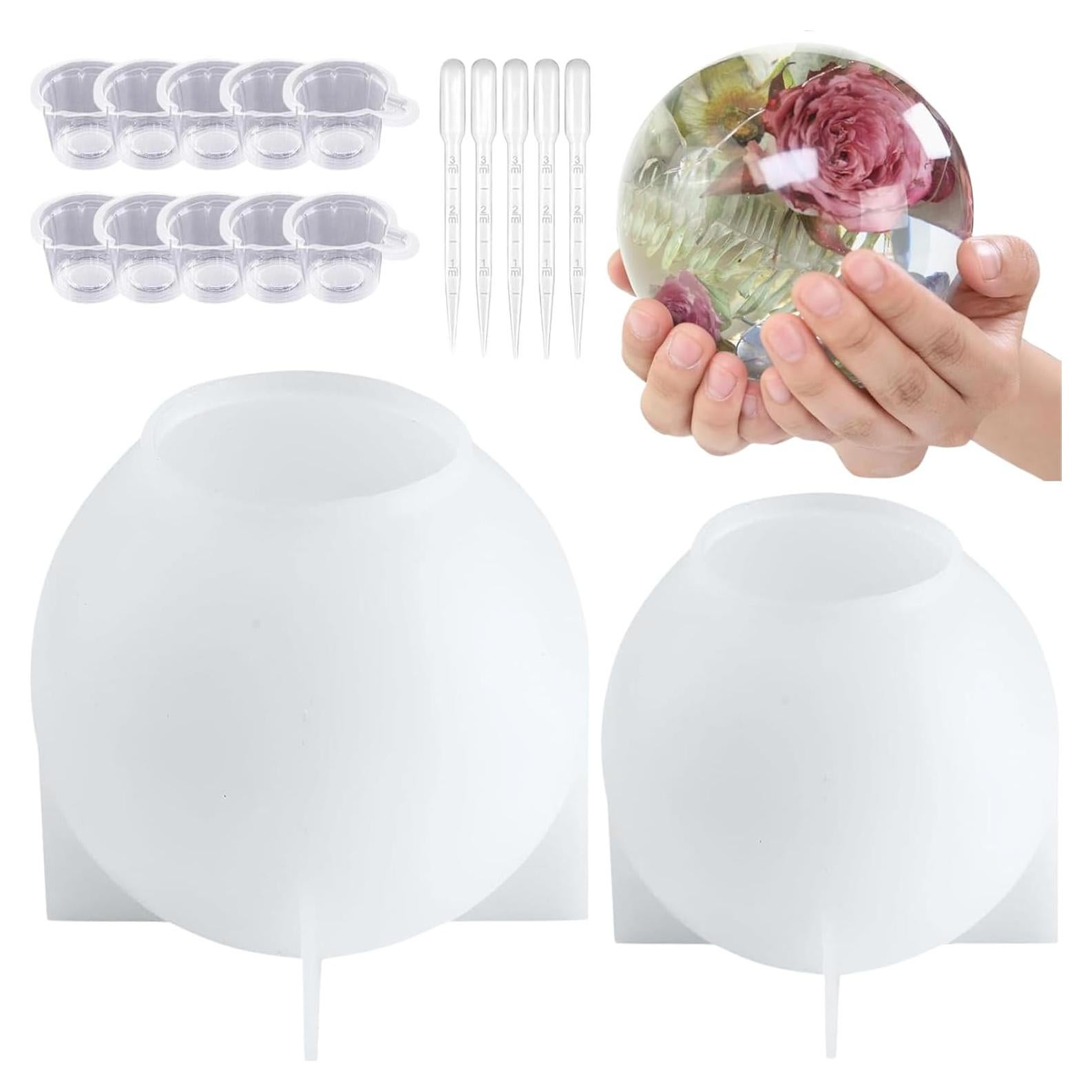 Kit de Moldes de Resina Atarvana 2 Pcs Esfera 11.9 cm y 10.2 cm