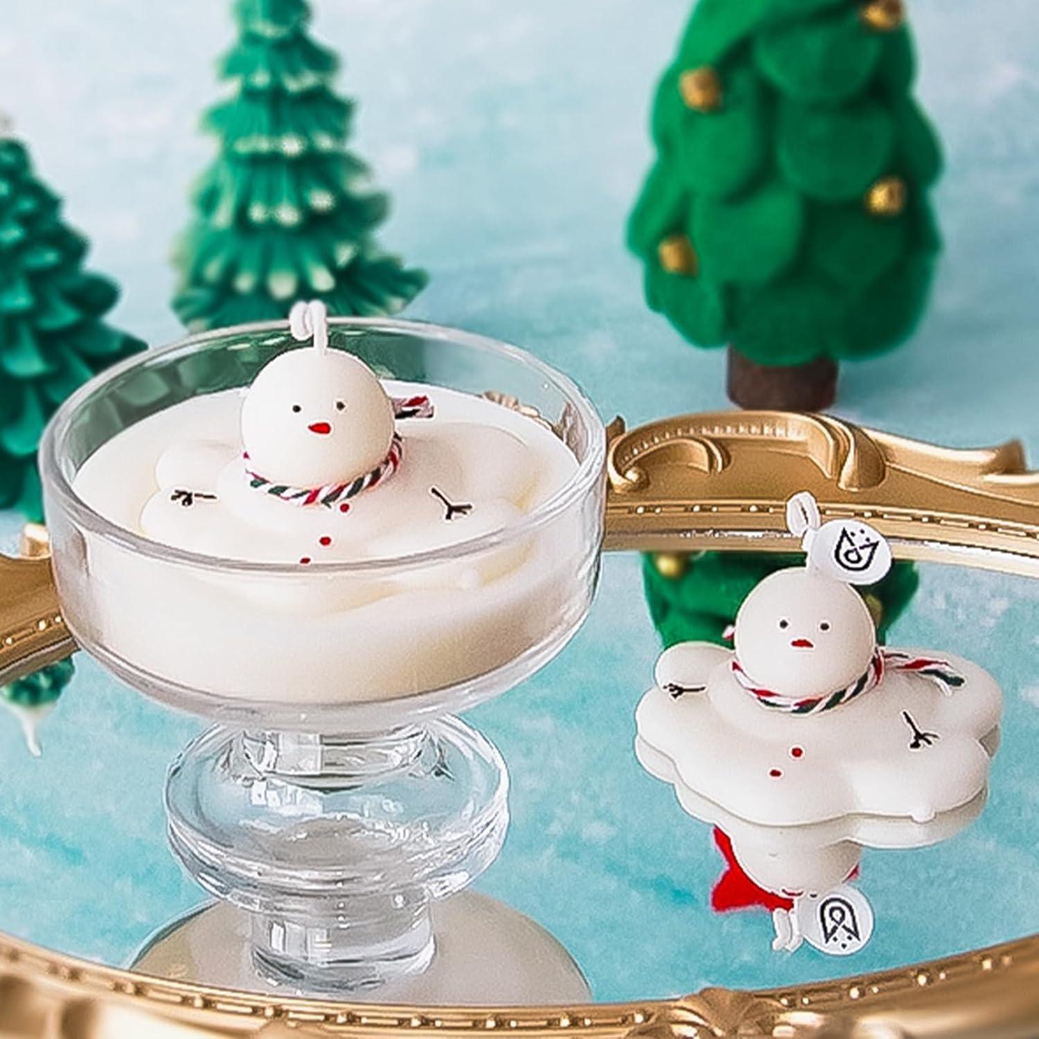 Moldes de Silicona para Velas Ceoyiler Muñeco de Nieve 6.8 cm