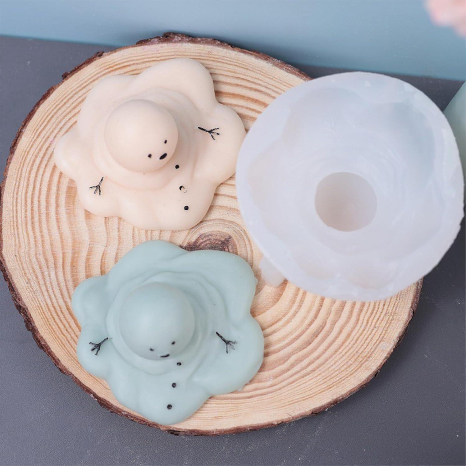 Moldes de Silicona para Velas Ceoyiler Muñeco de Nieve 6.8 cm