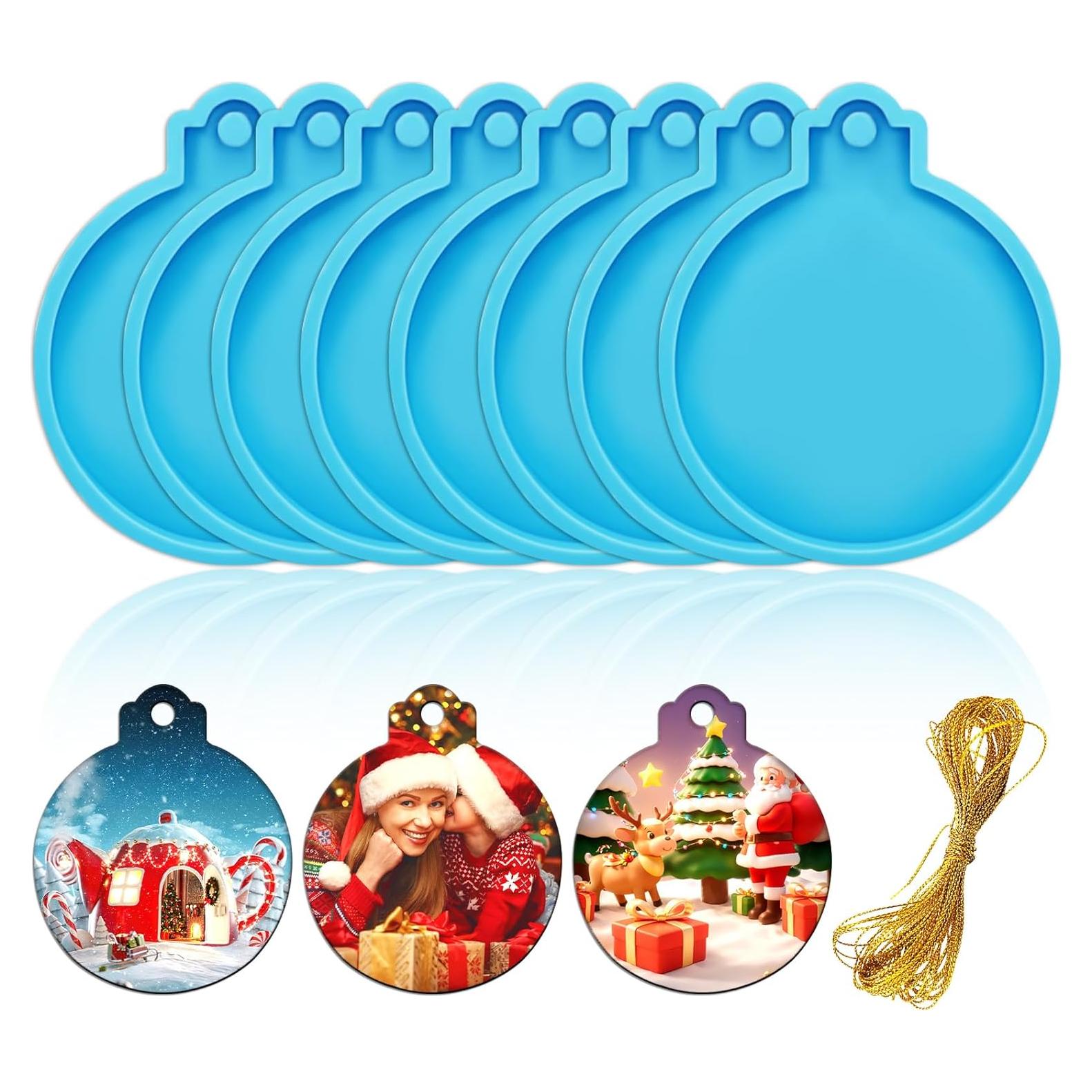 Moldes de Resina Silicona FEBSNOW 4 Piezas Redondos 6.8 cm