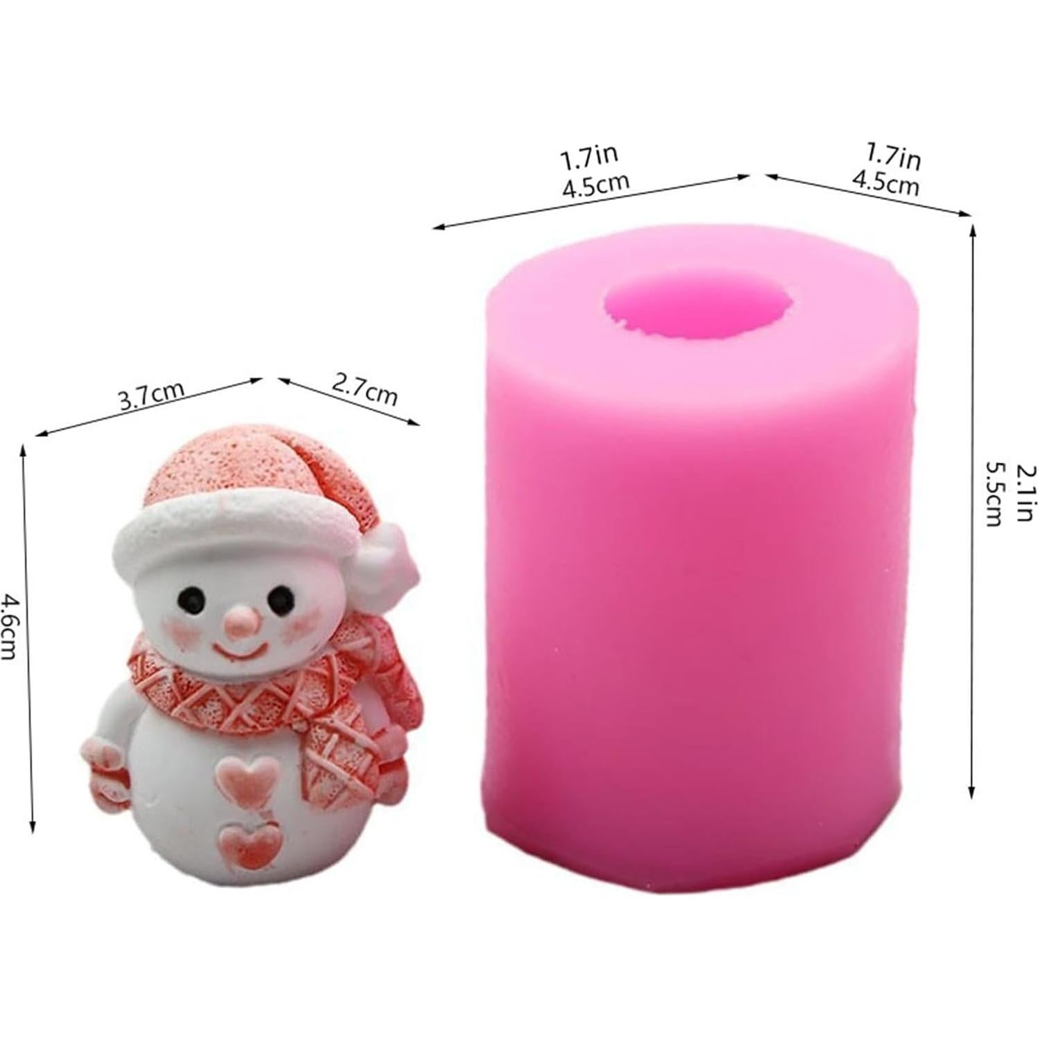 Moldes de Silicona Muñeco de Nieve Xidmold 2 Pcs 4.5 cm