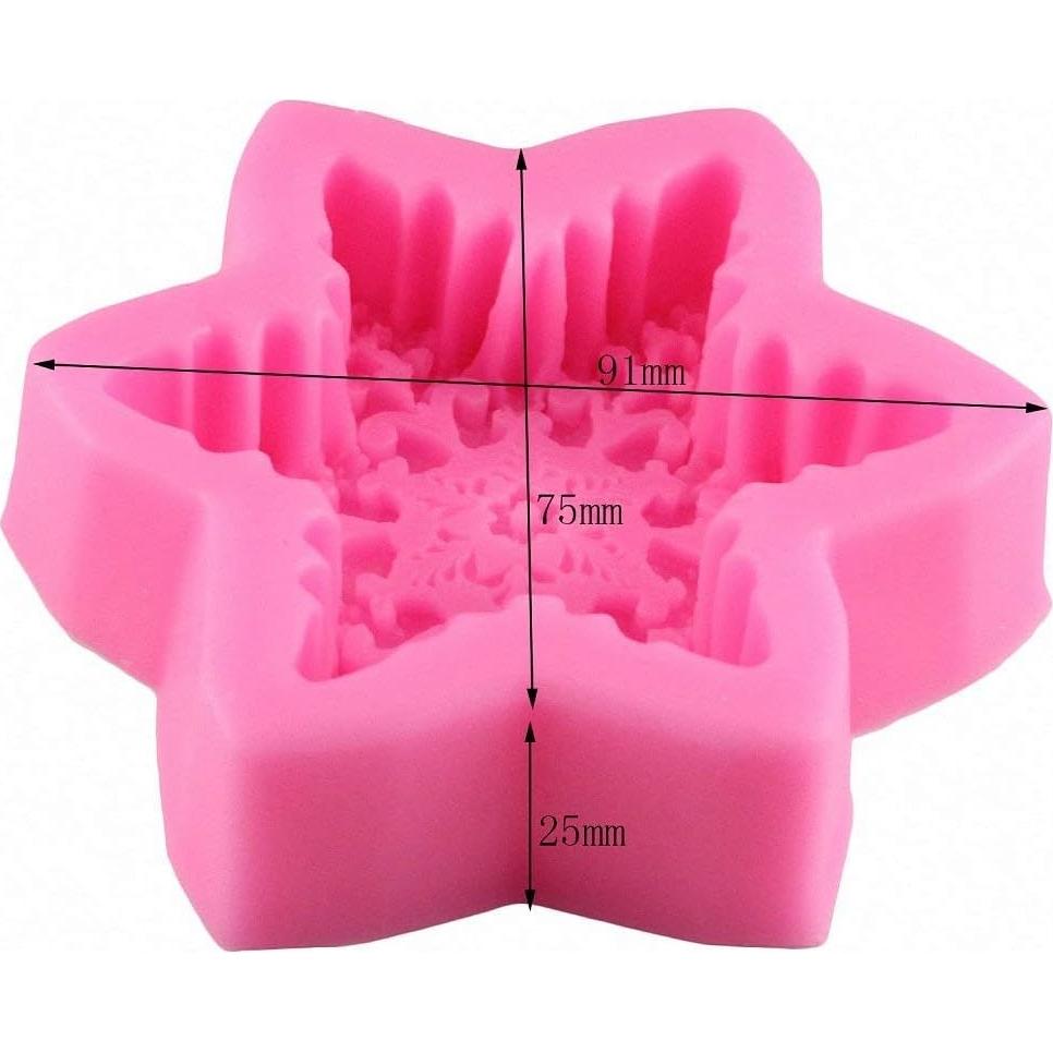 Molde de Silicona Copo de Nieve Rosa MoldFun 11x9 cm