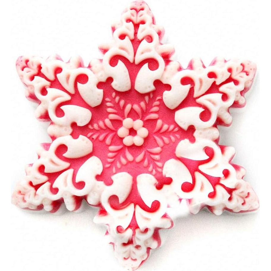 Molde de Silicona Copo de Nieve Rosa MoldFun 11x9 cm
