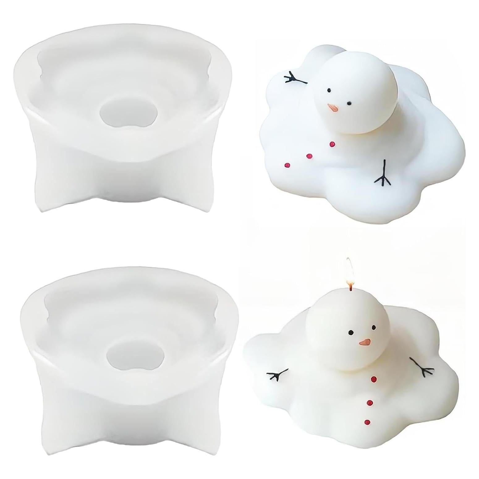 Moldes de Silicona para Velas Muñeco de Nieve TOPYS 2 Piezas