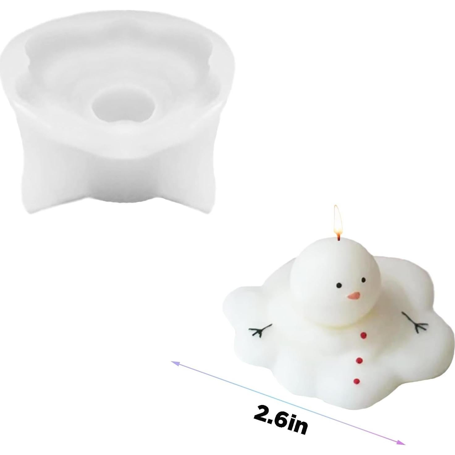 Moldes de Silicona para Velas Muñeco de Nieve TOPYS 2 Piezas