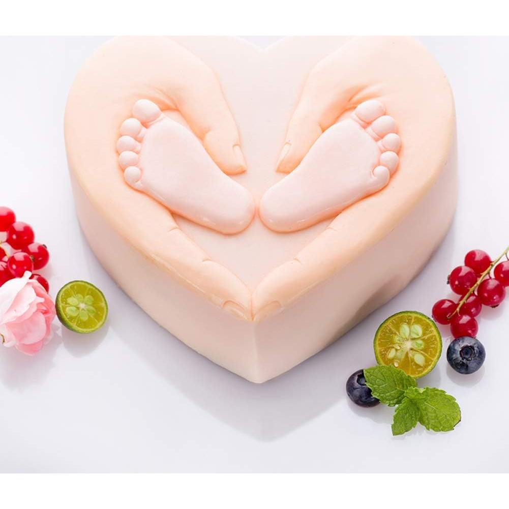 Molde de Silicona KuuGuu 4 Piezas Pies de Bebé Decoración Pastel