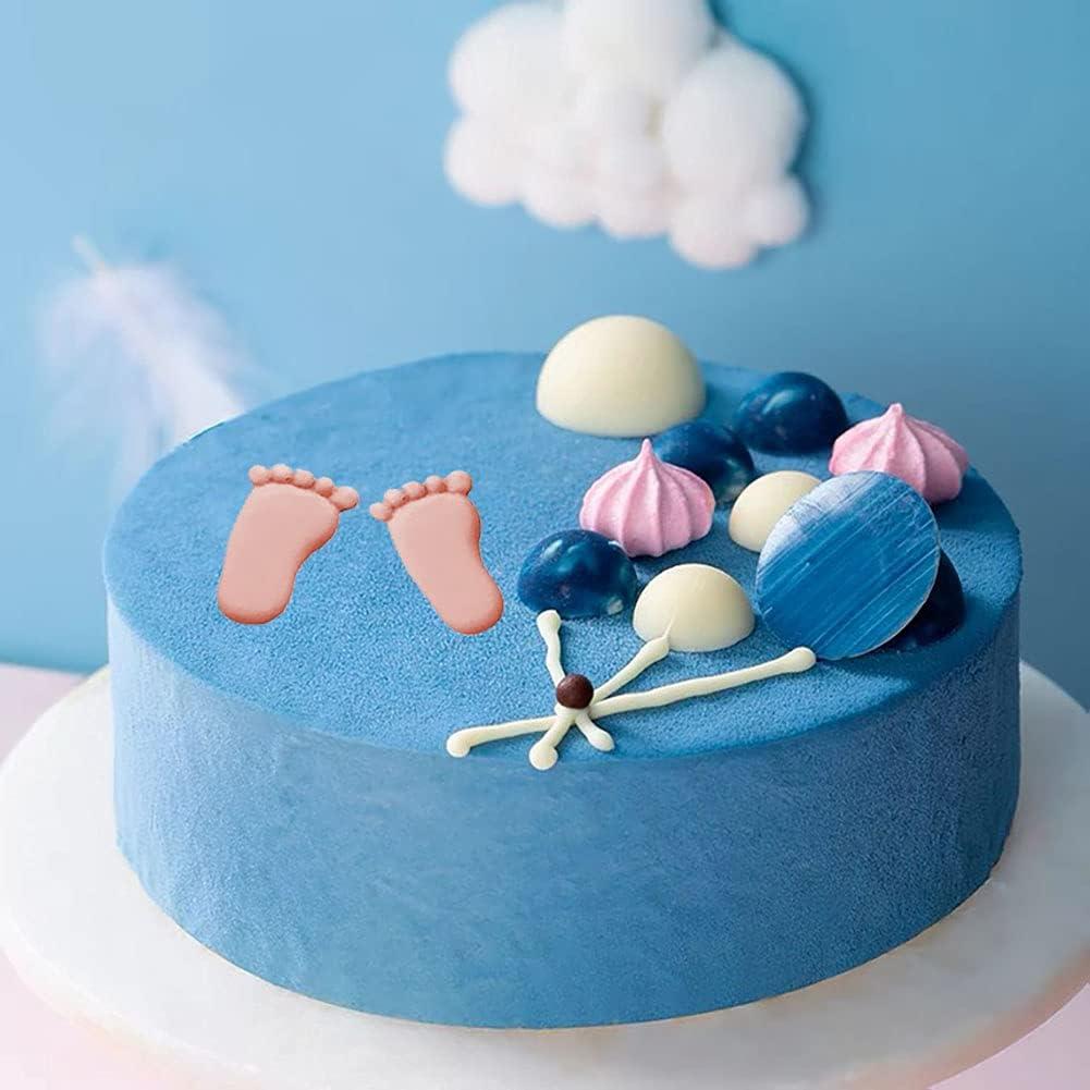 Molde de Silicona KuuGuu 4 Piezas Pies de Bebé Decoración Pastel
