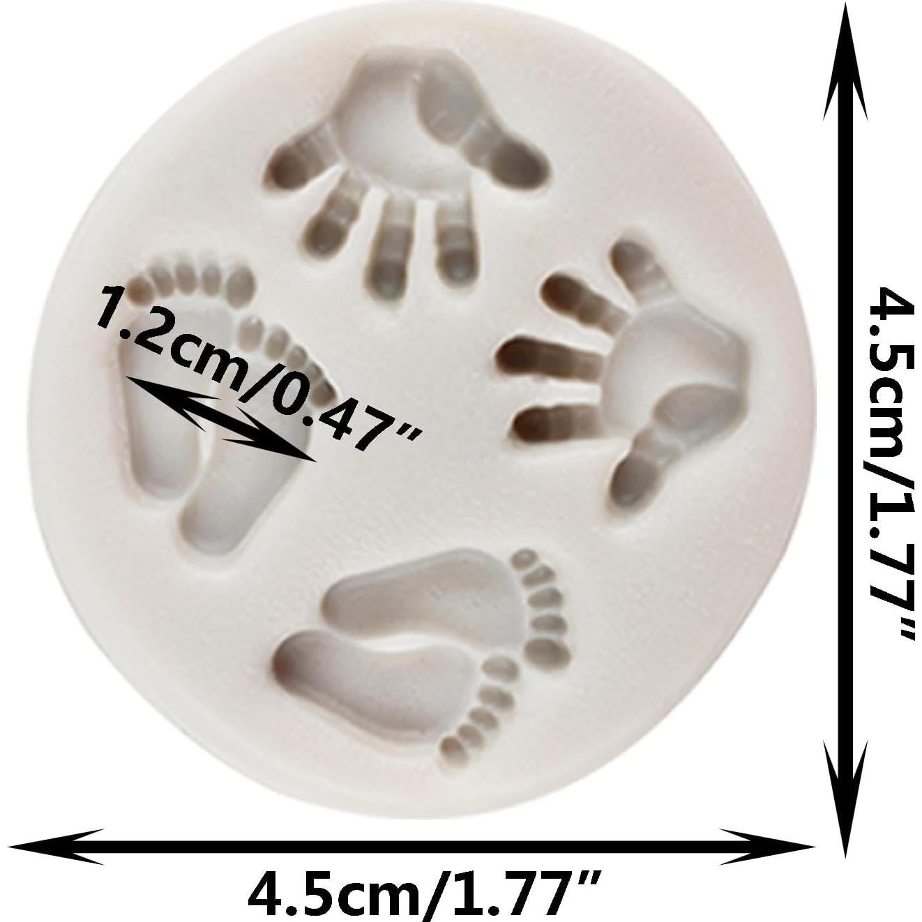 Molde de Silicona para Fondant de Pie de Bebé MINFEIDMS 8x7 cm