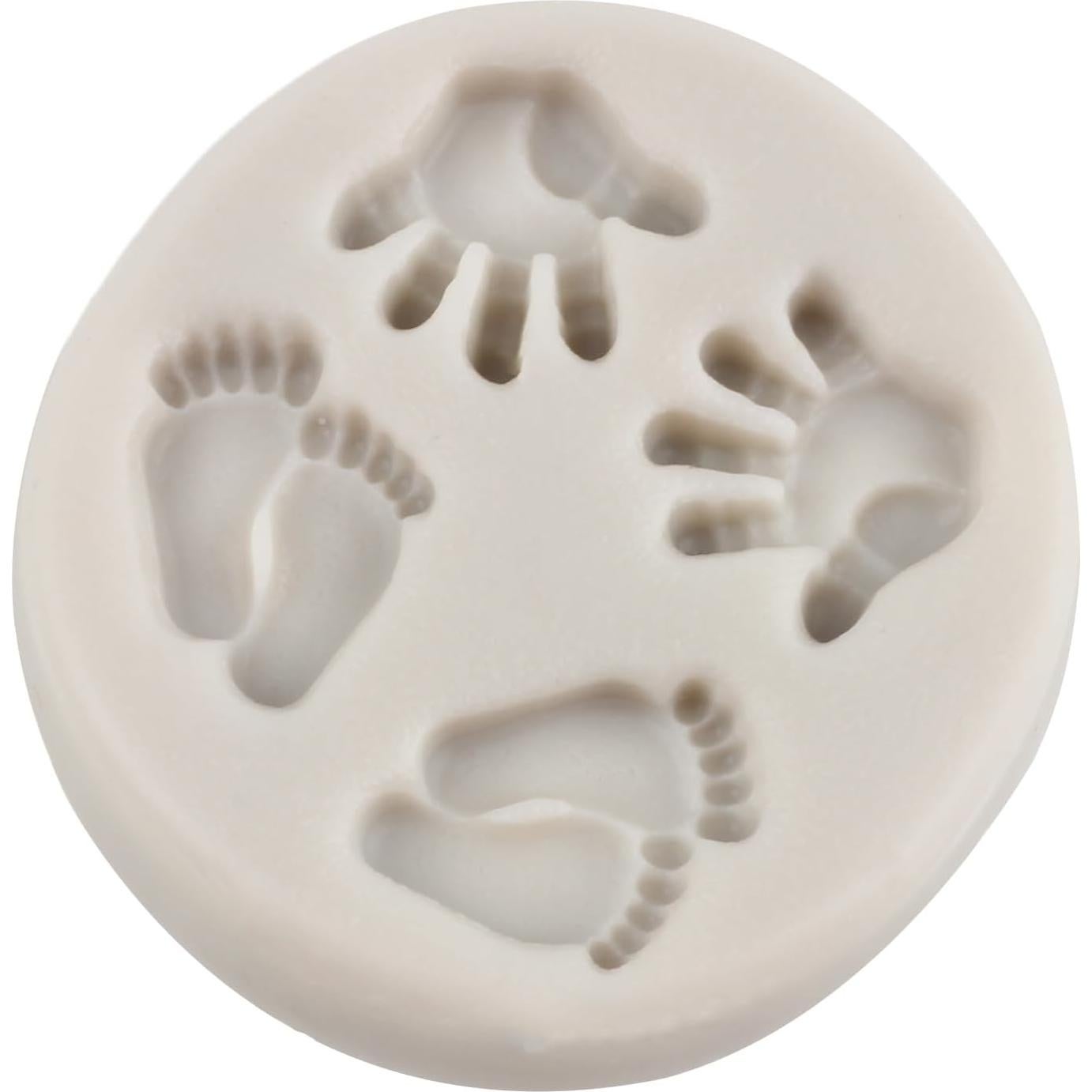 Molde de Silicona para Fondant de Pie de Bebé MINFEIDMS 8x7 cm