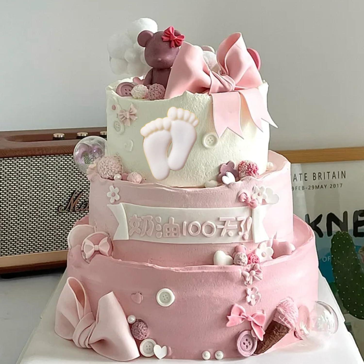 Molde de Silicona para Fondant de Pie de Bebé MINFEIDMS 8x7 cm