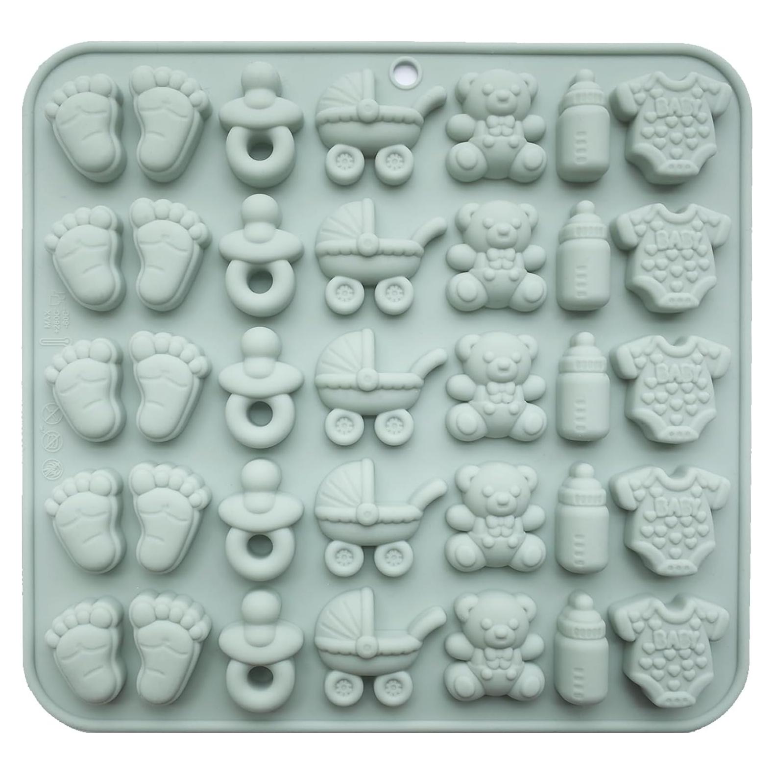 Molde de Silicona Baby Shower ScivoKaval 6 Diseños 19.8x19.8cm