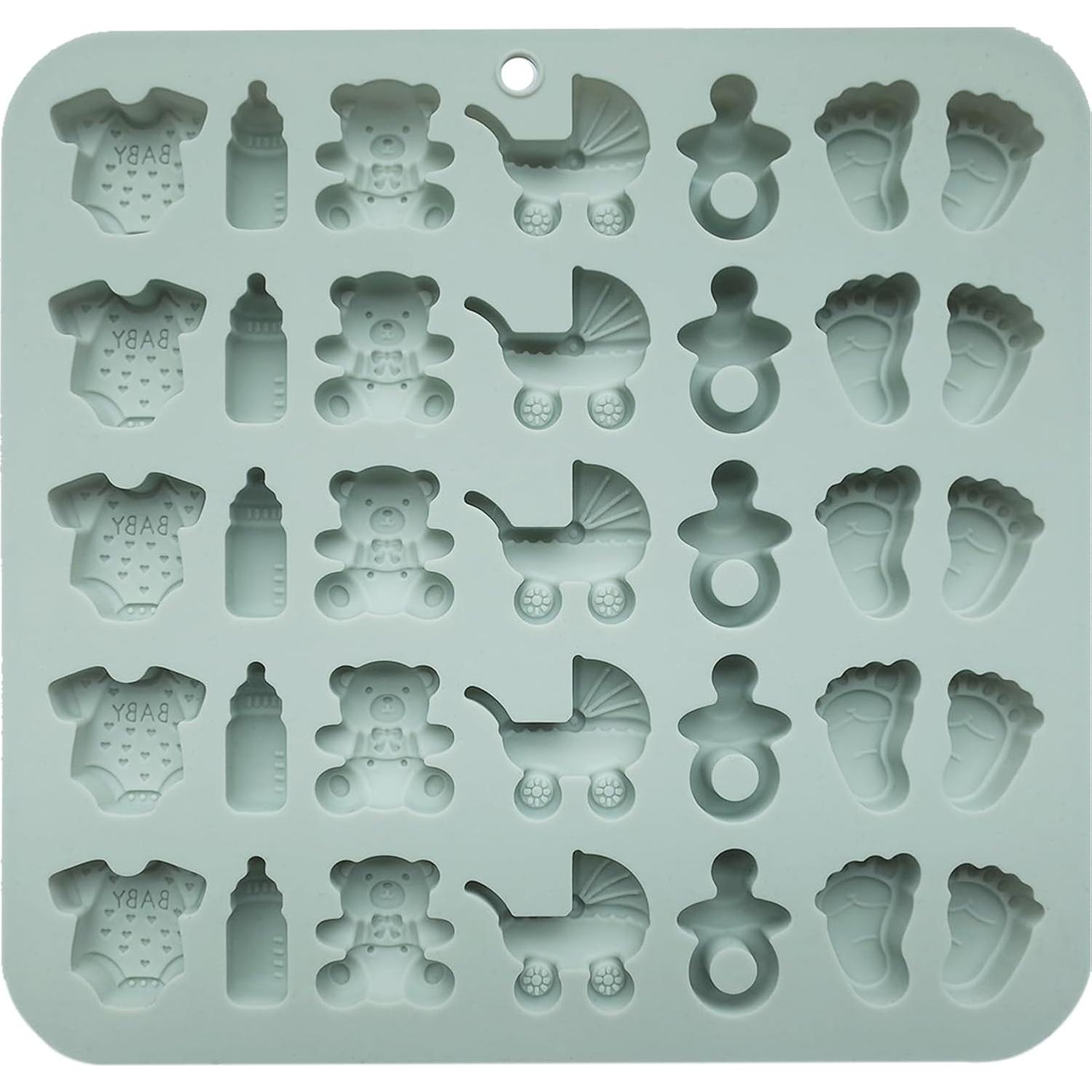 Molde de Silicona Baby Shower ScivoKaval 6 Diseños 19.8x19.8cm