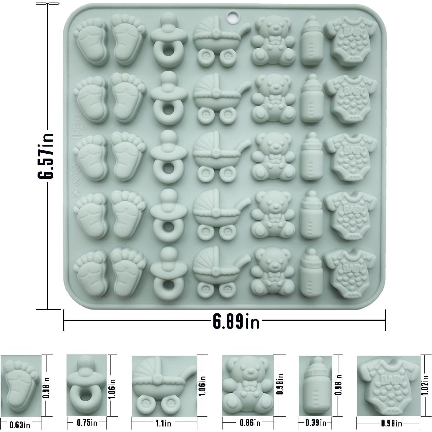 Molde de Silicona Baby Shower ScivoKaval 6 Diseños 19.8x19.8cm