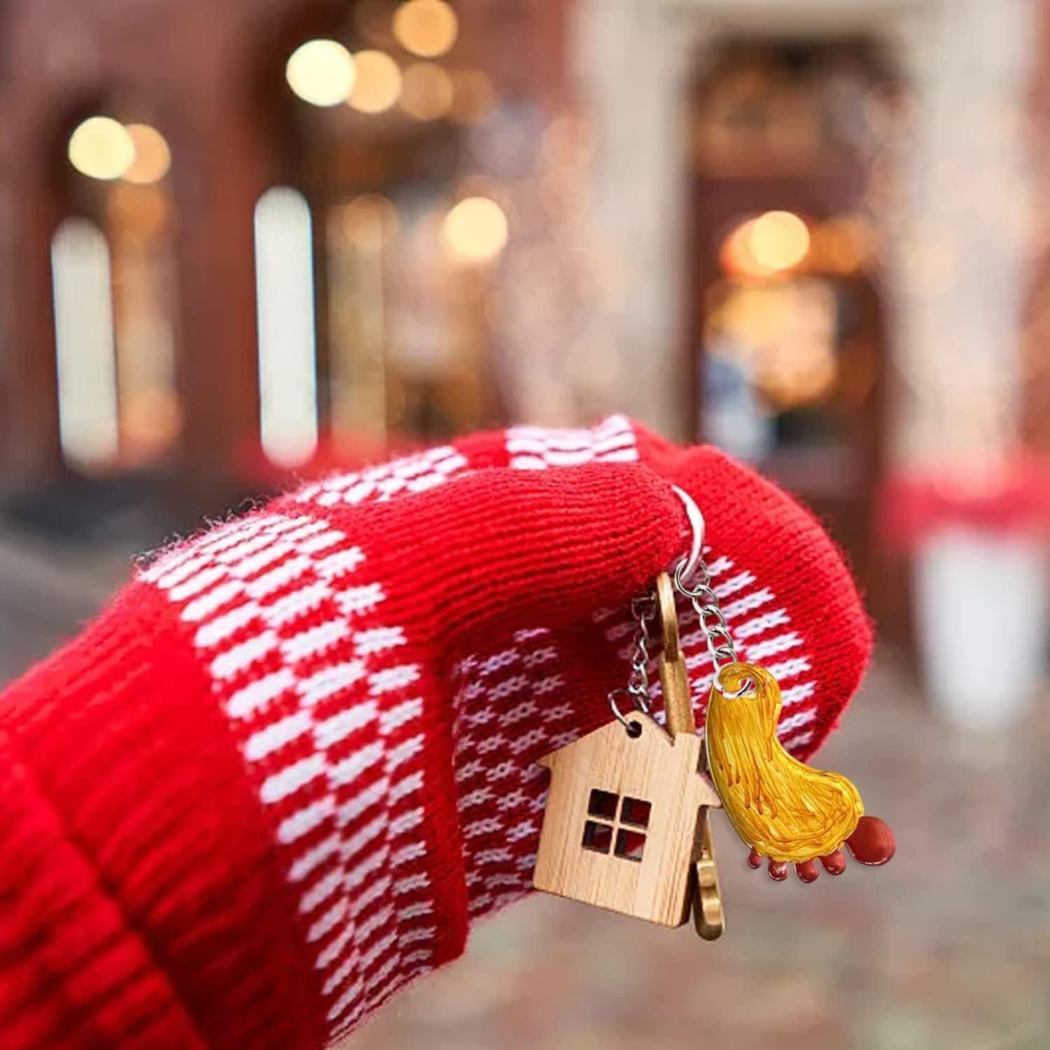 Moldes de Silicona Honbay 2PCS Pie 3D + 12 Llaveros Rosa