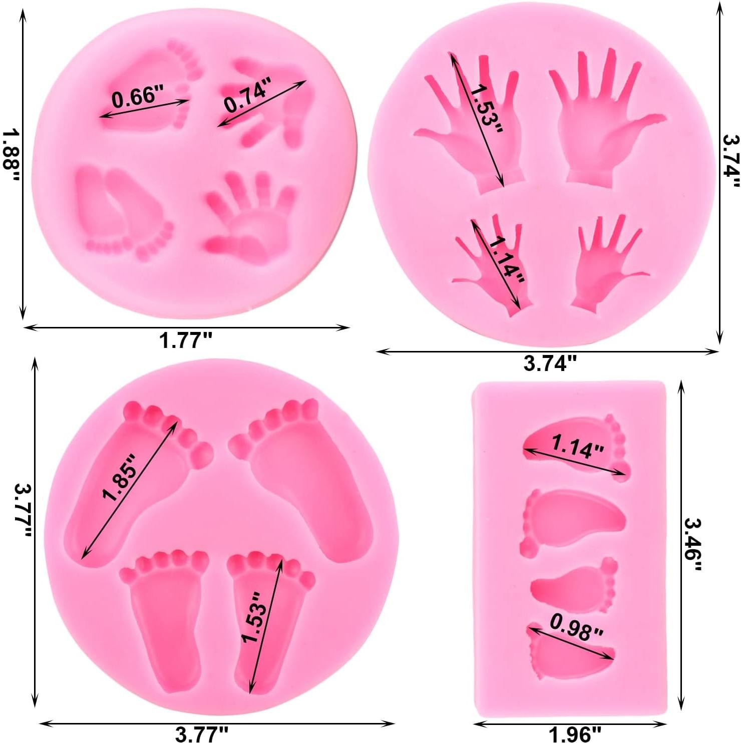 Moldes de Silicona para Fondant ZiXiang - Bebé, 4 Piezas