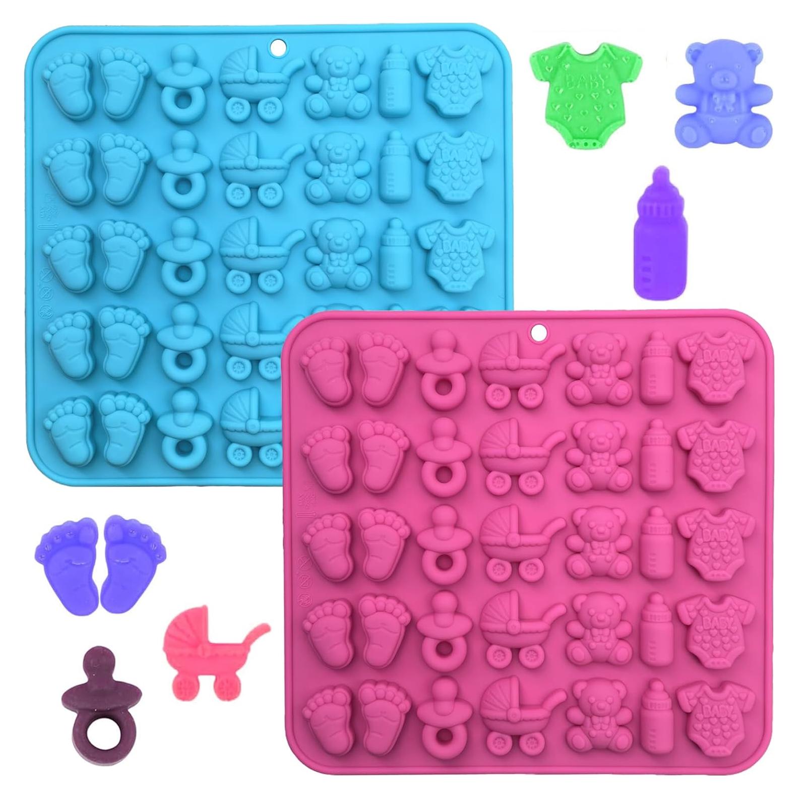 Molde de Chocolate de Silicona Apiocmy para Baby Shower - 2 Piezas