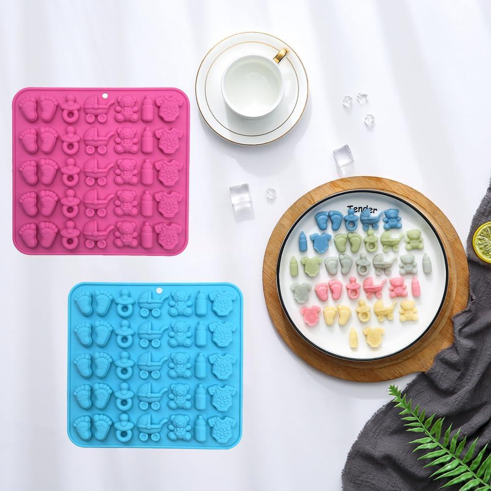 Molde de Chocolate de Silicona Apiocmy para Baby Shower - 2 Piezas