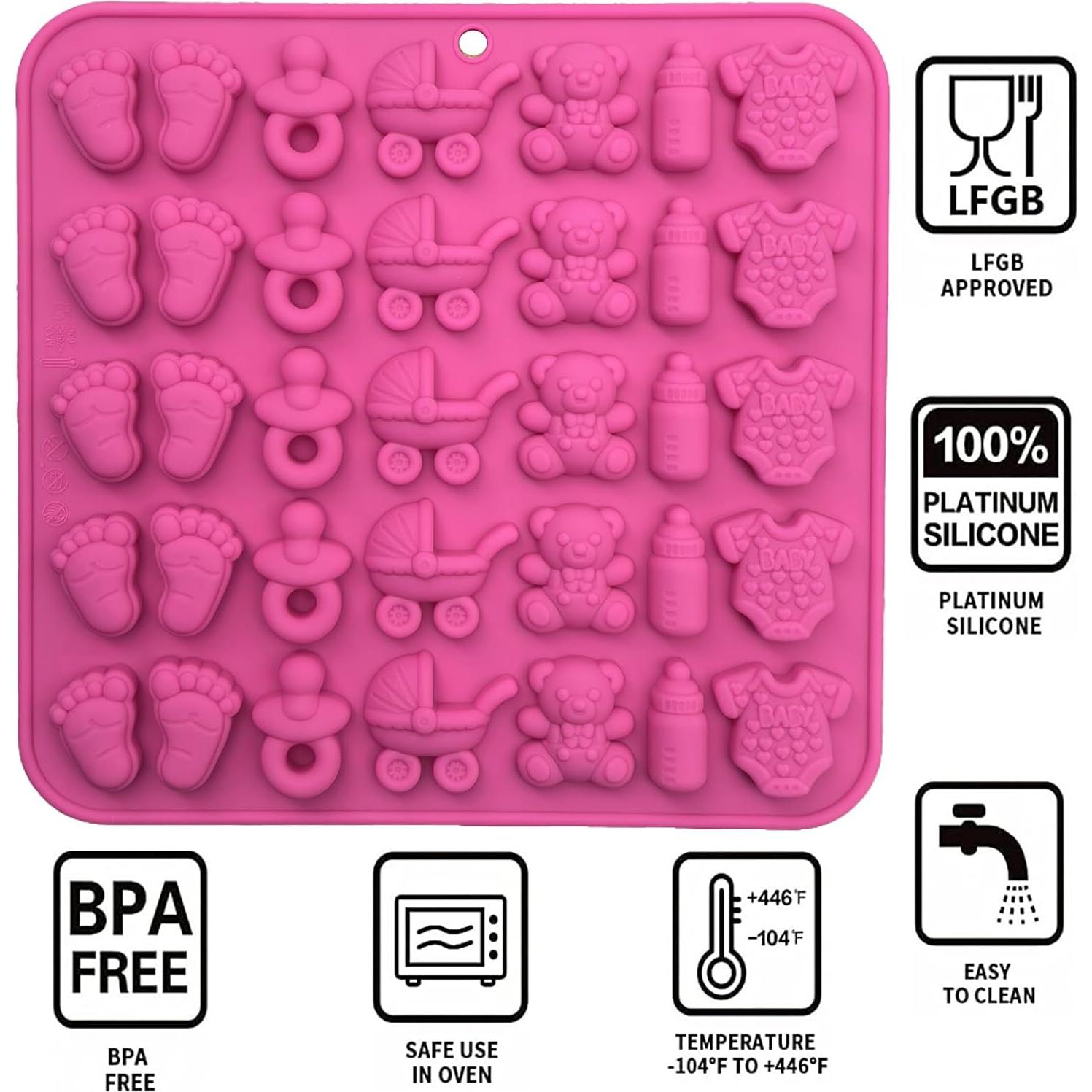 Molde de Chocolate de Silicona Apiocmy para Baby Shower - 2 Piezas